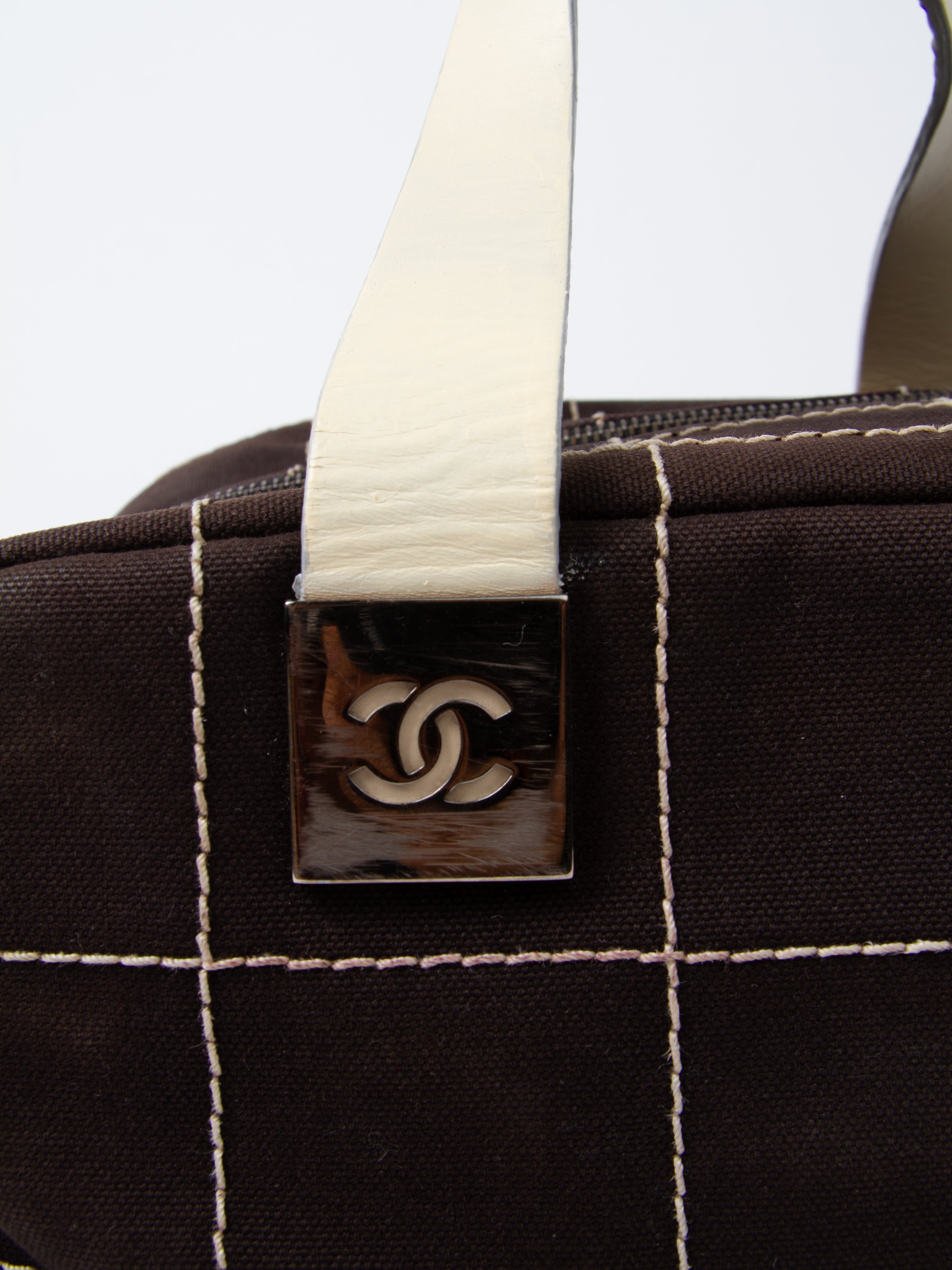 Vintage Chanel Black Square Stitch Boston Bag
