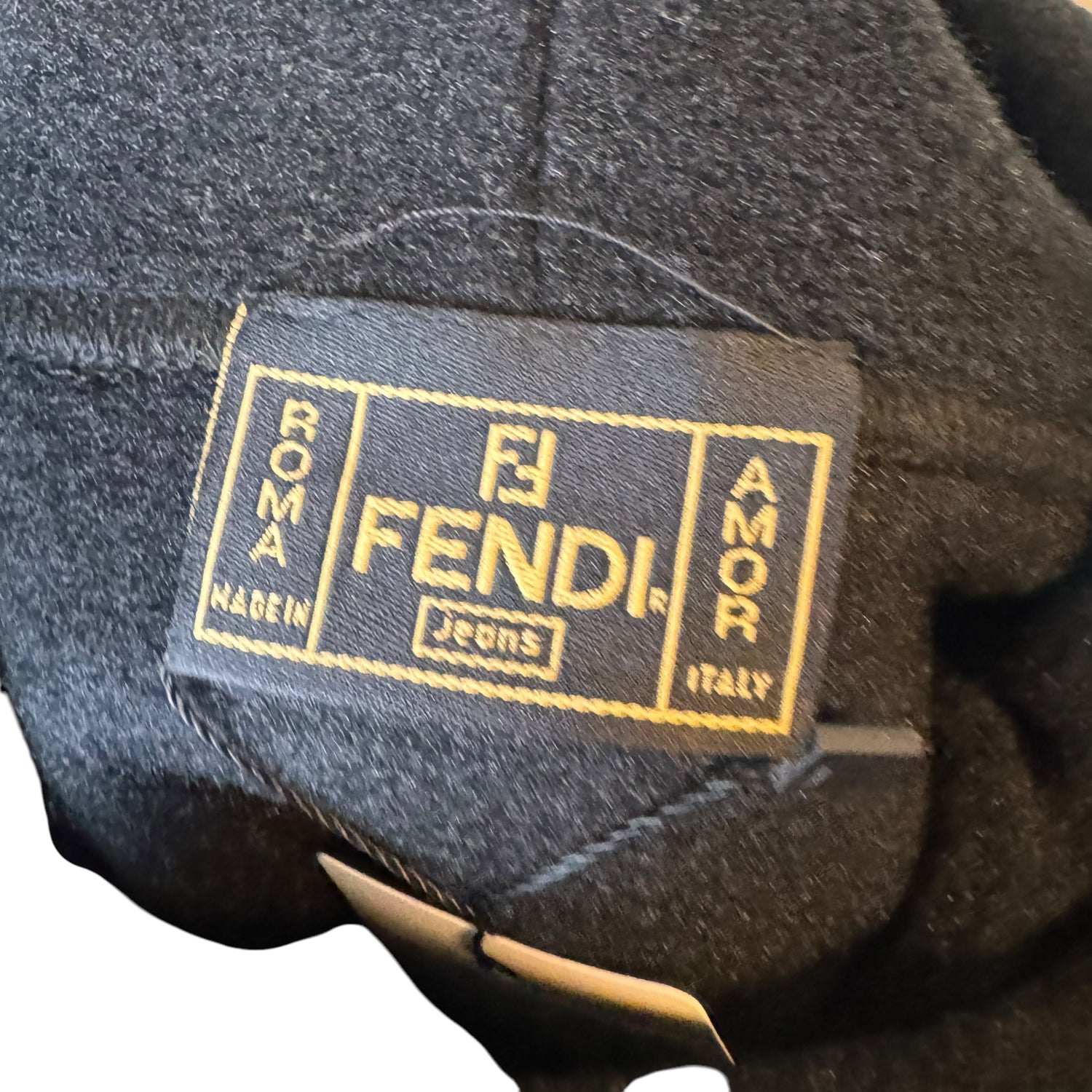 Fendi Fleece Mock Neck Pullover