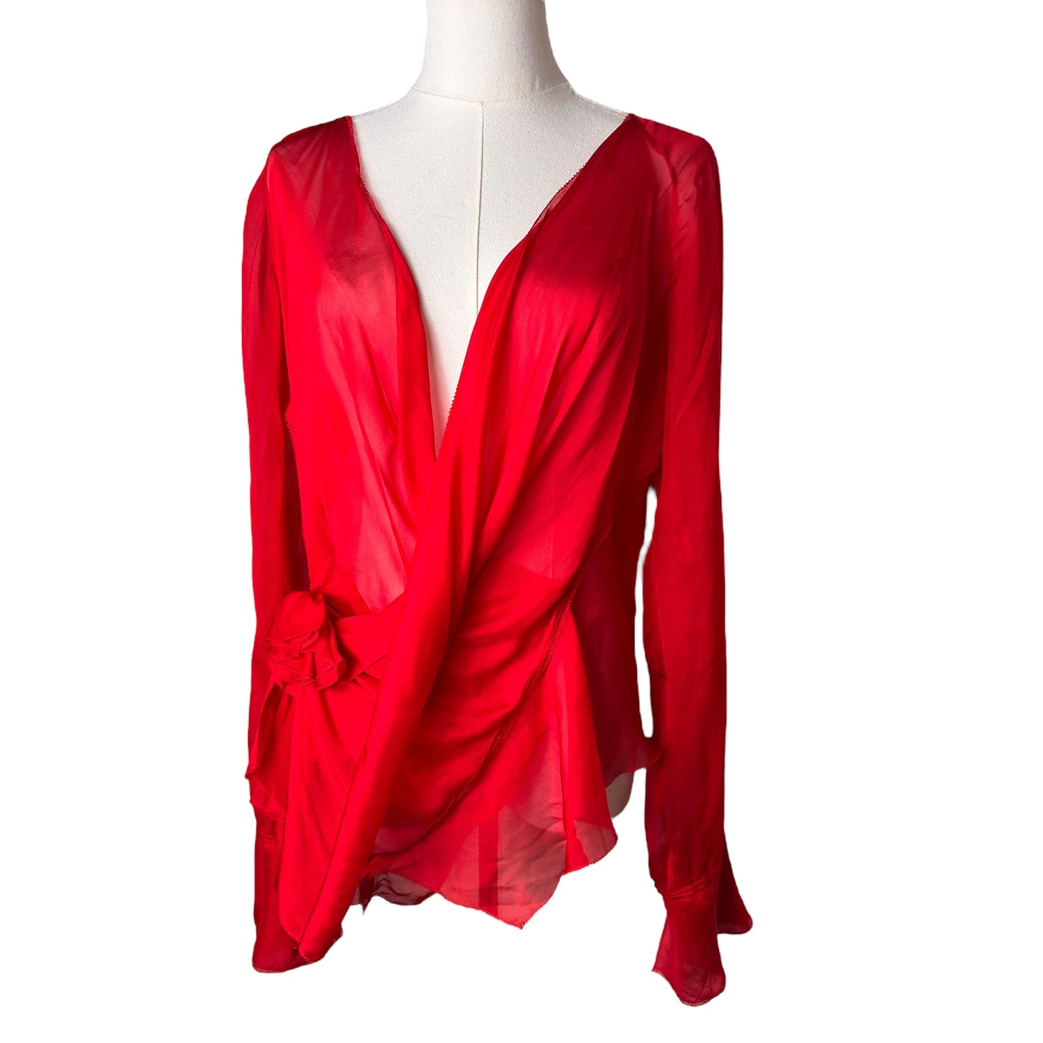 Donna Karan Draped Silk Top