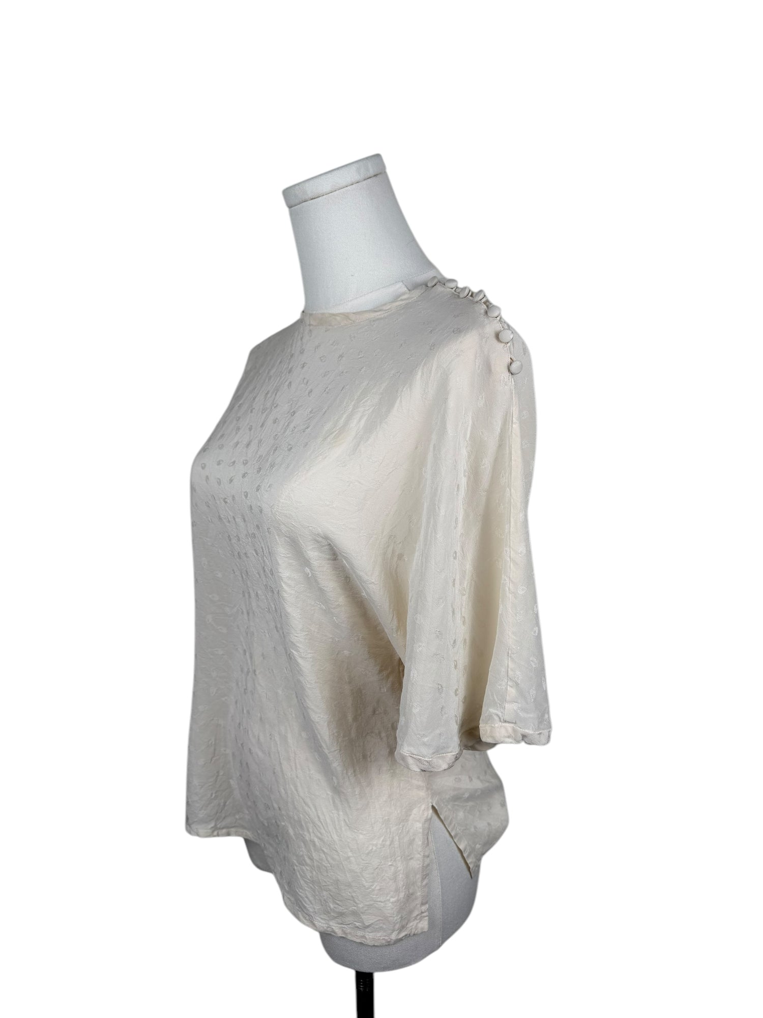 True Vintage Cream Silk Blouse