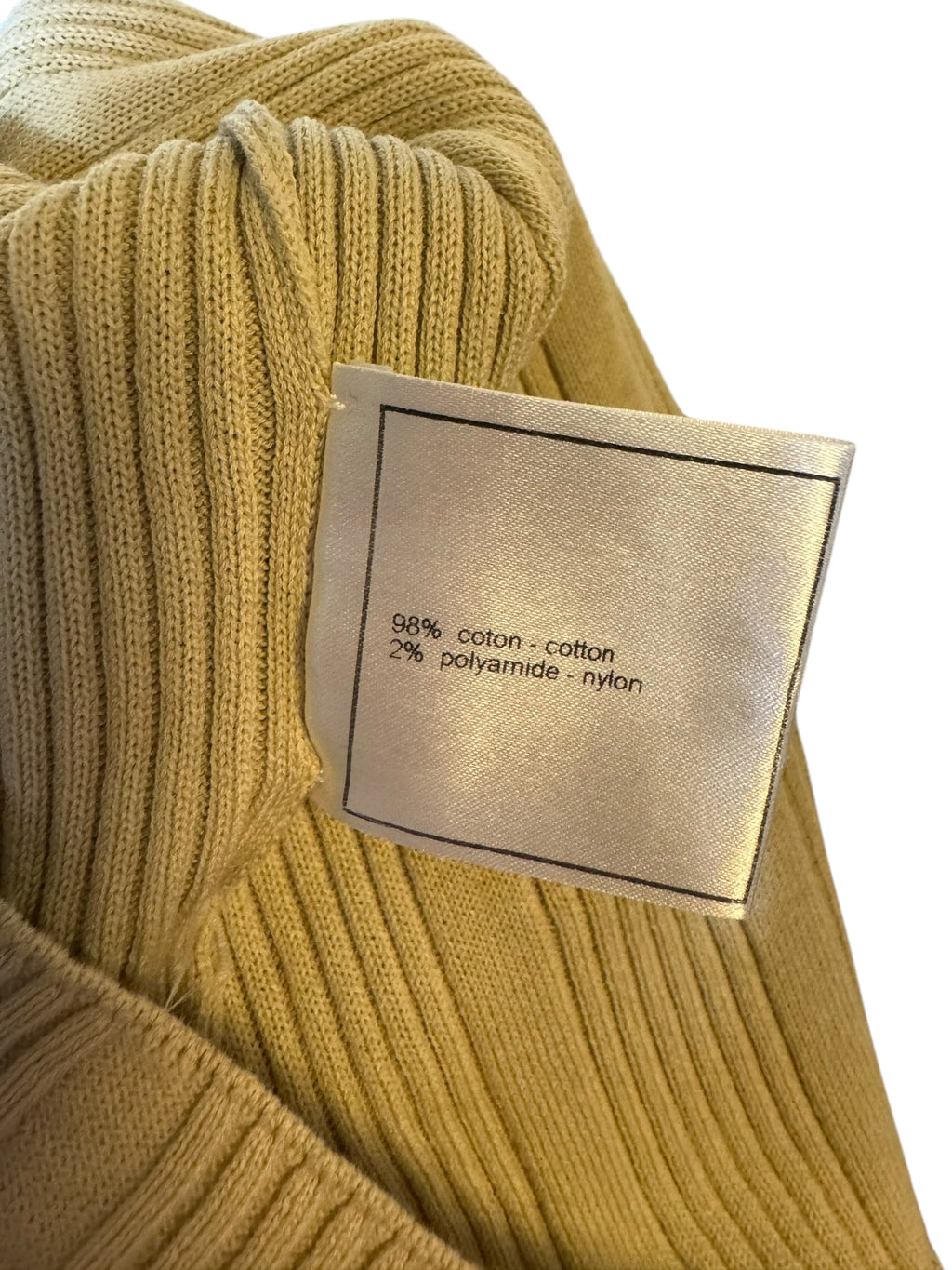 Chanel Cream Knit Button Tank