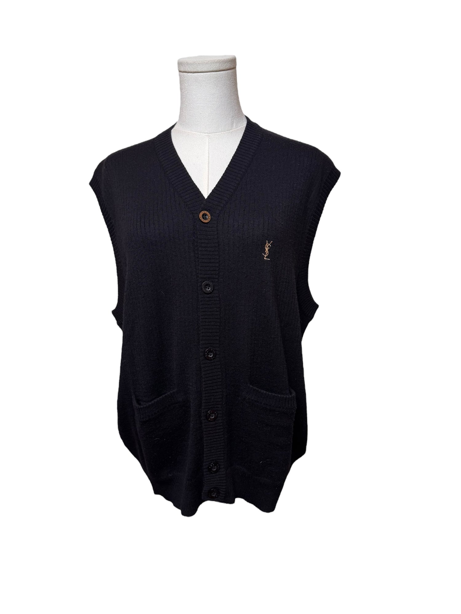 YSL Black Sweater Vest