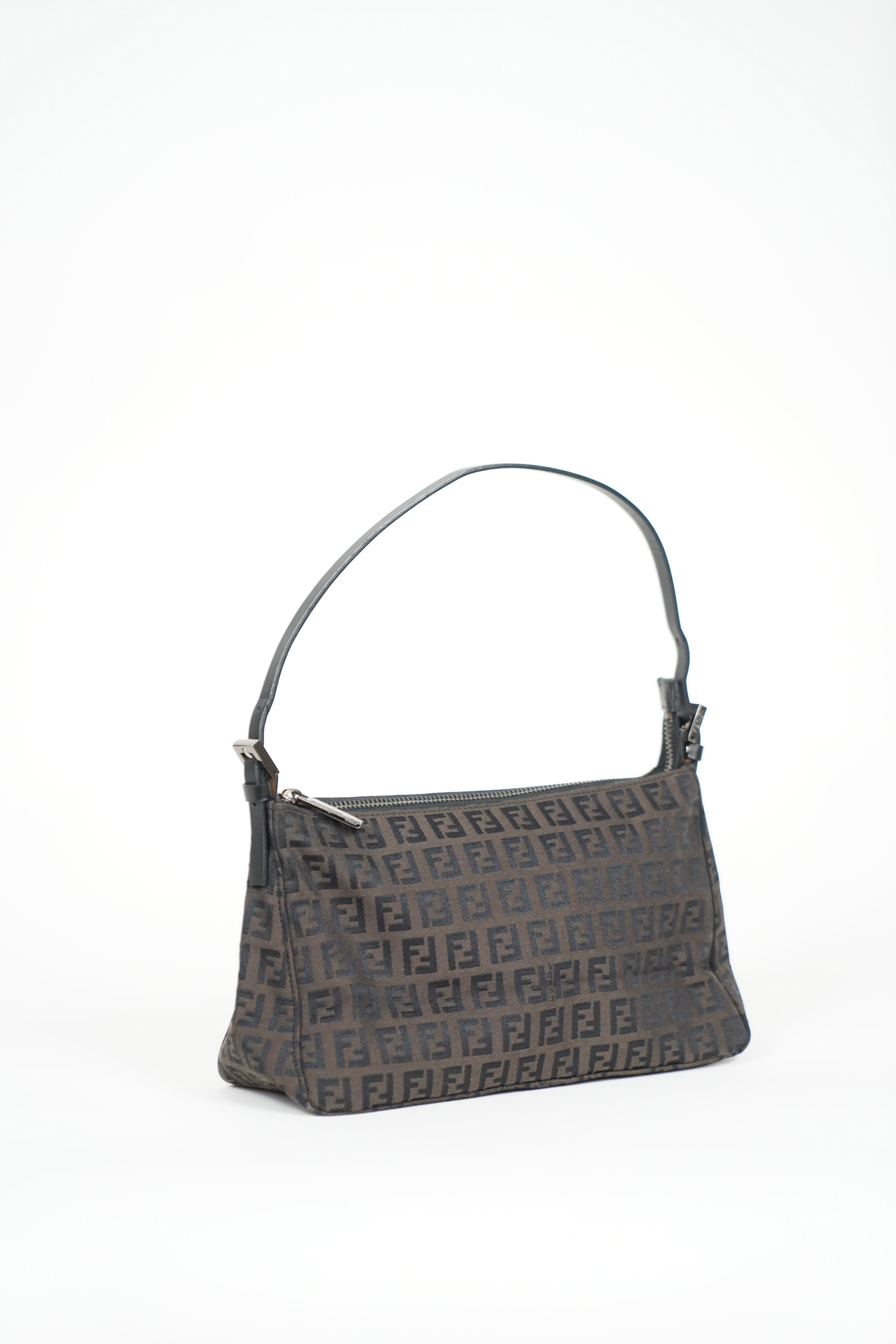 Fendi Brown Zucca Monogram Pochette