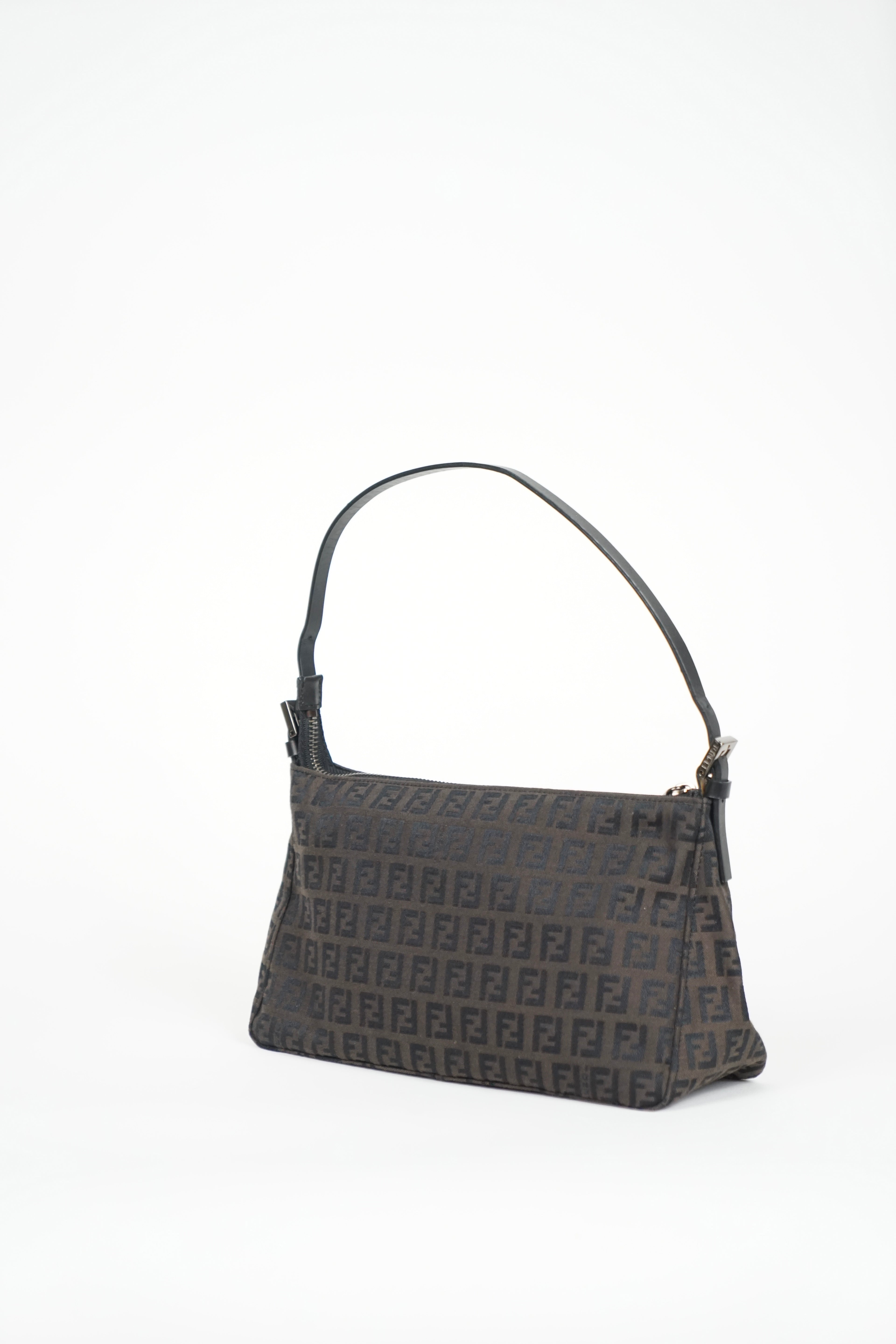 Fendi Brown Zucca Monogram Pochette