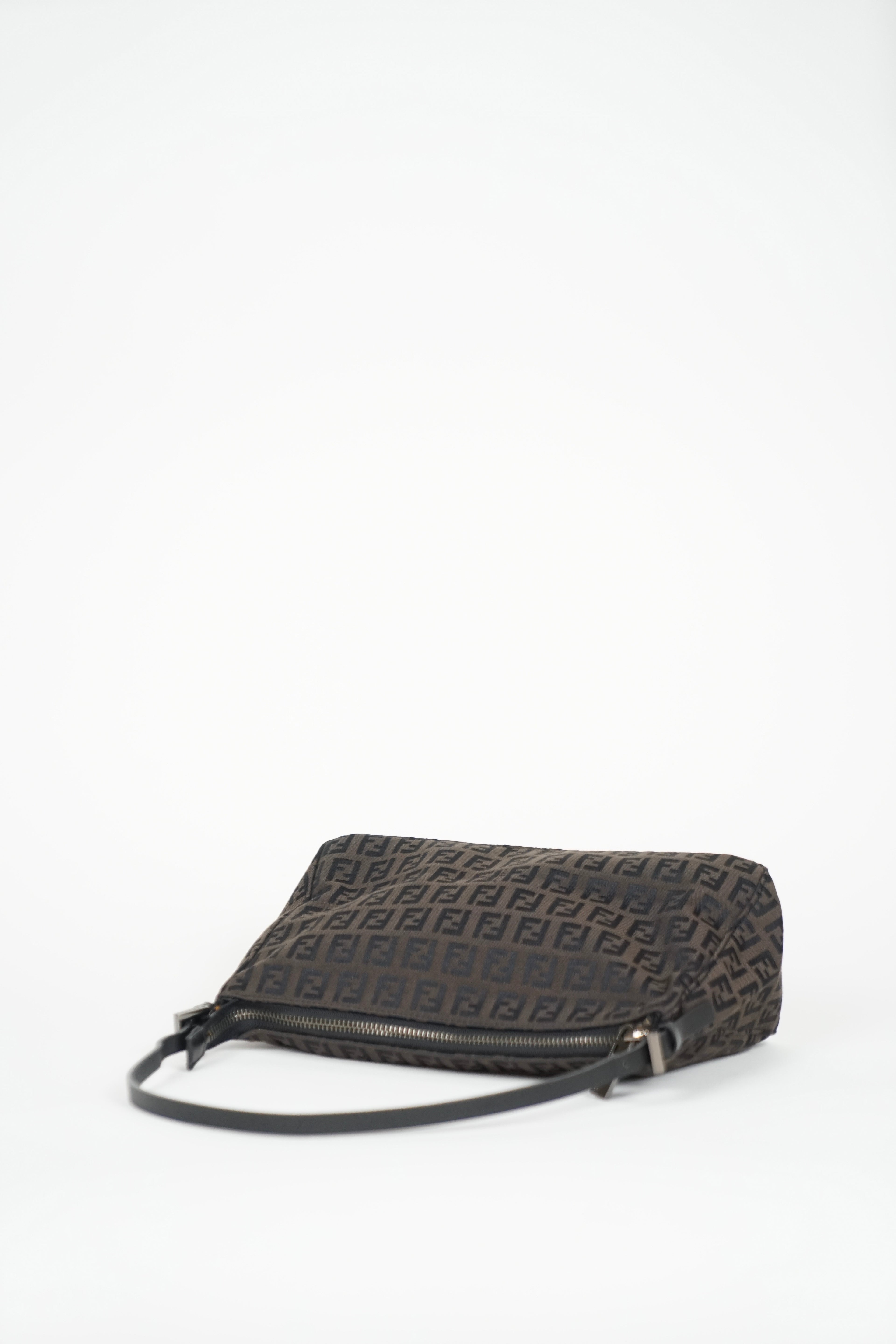 Fendi Brown Zucca Monogram Pochette