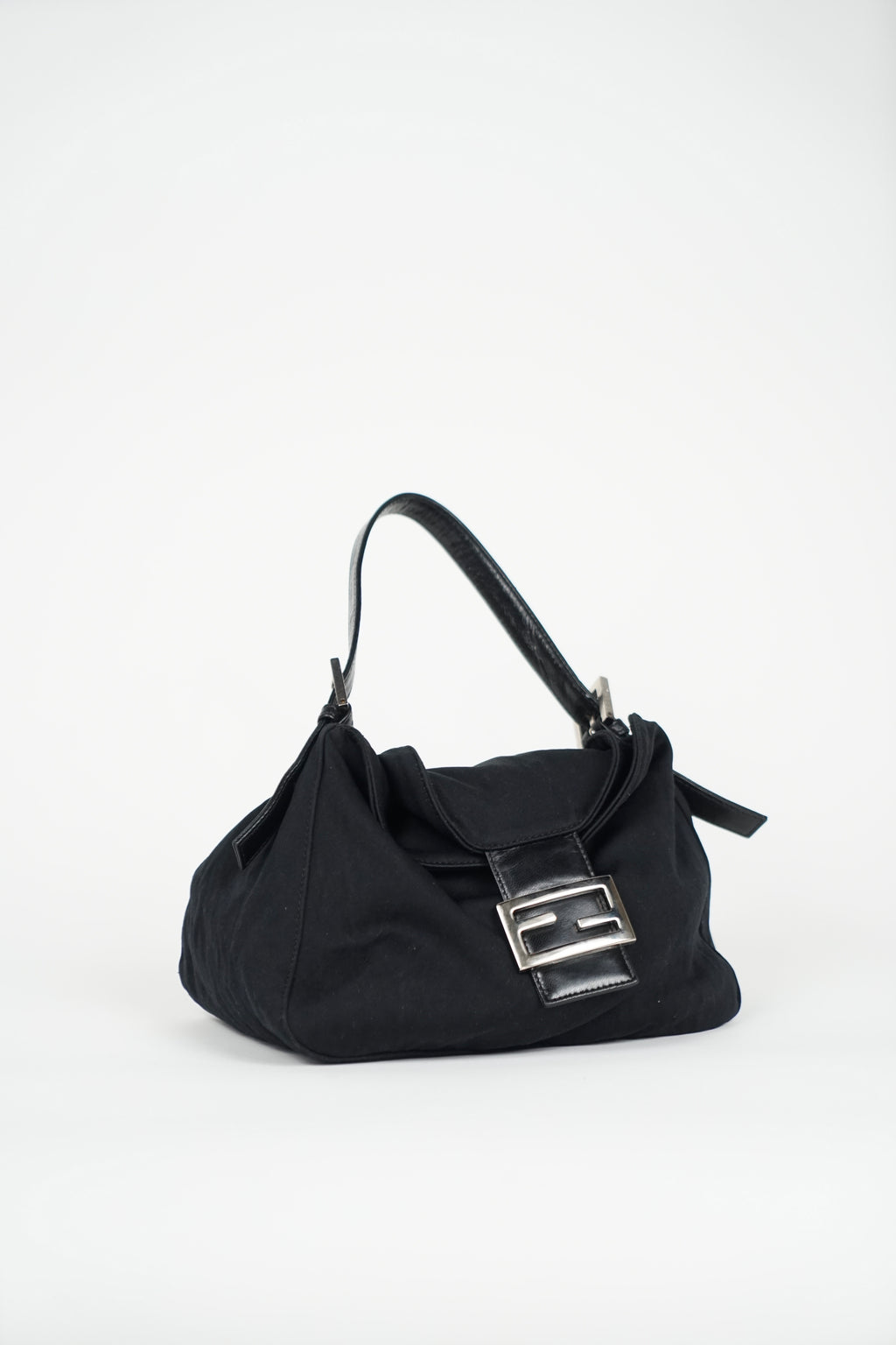 Vintage Fendi Black Nylon Mama Baguette