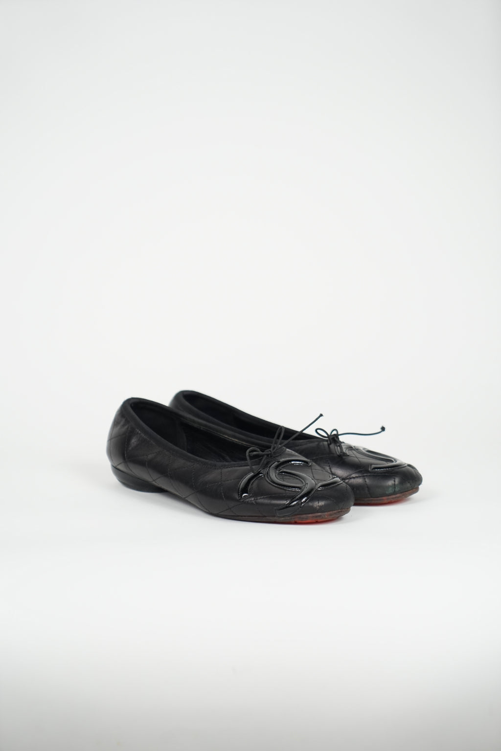 Chanel Black CC Cambon Logo Flats, 38 FR