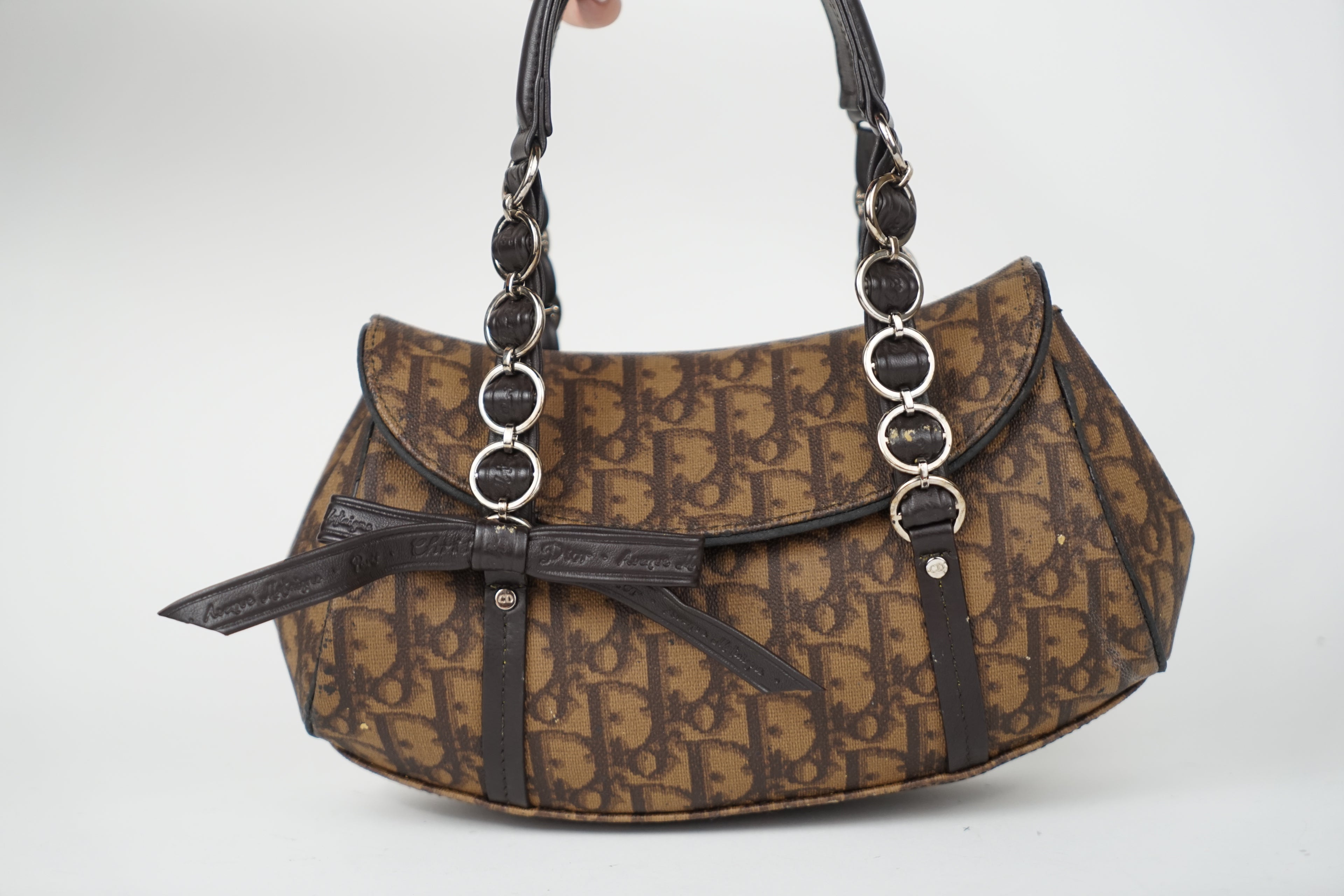 2007 Dior Brown Trotter Romantique Shoulder Bag