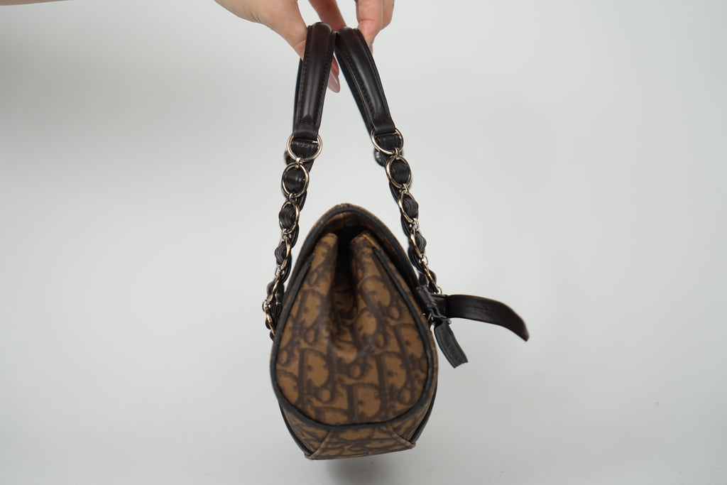 2007 Dior Brown Trotter Romantique Shoulder Bag