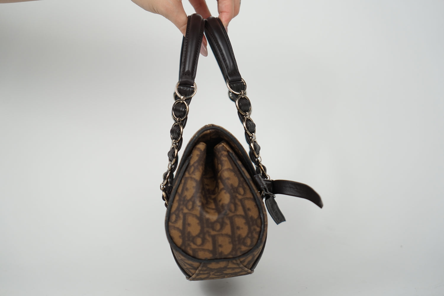2007 Dior Brown Trotter Romantique Shoulder Bag