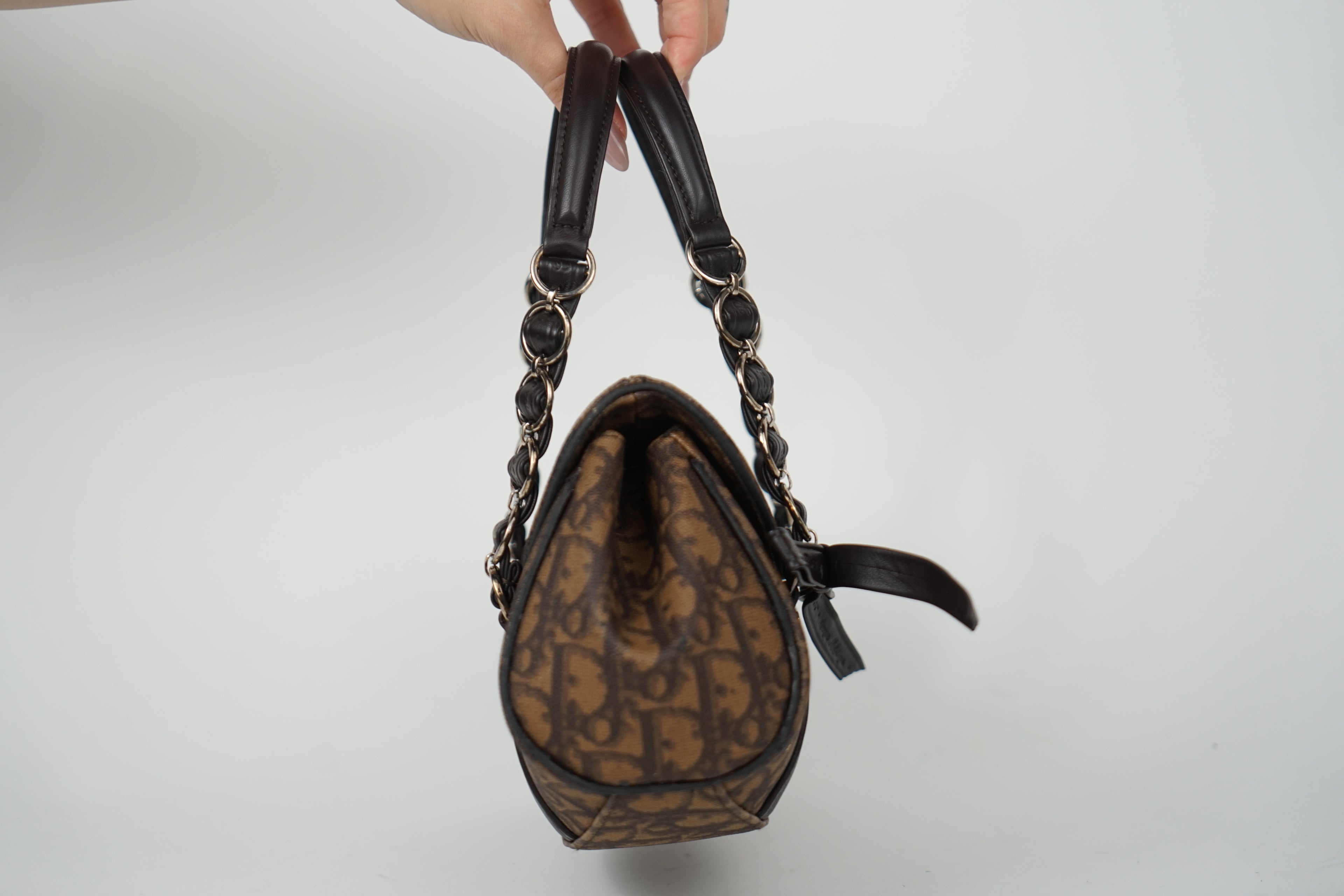 2007 Dior Brown Trotter Romantique Shoulder Bag