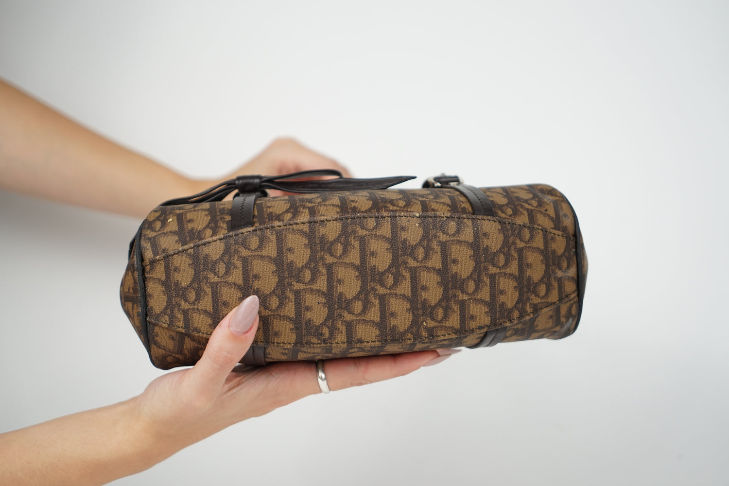 2007 Dior Brown Trotter Romantique Shoulder Bag