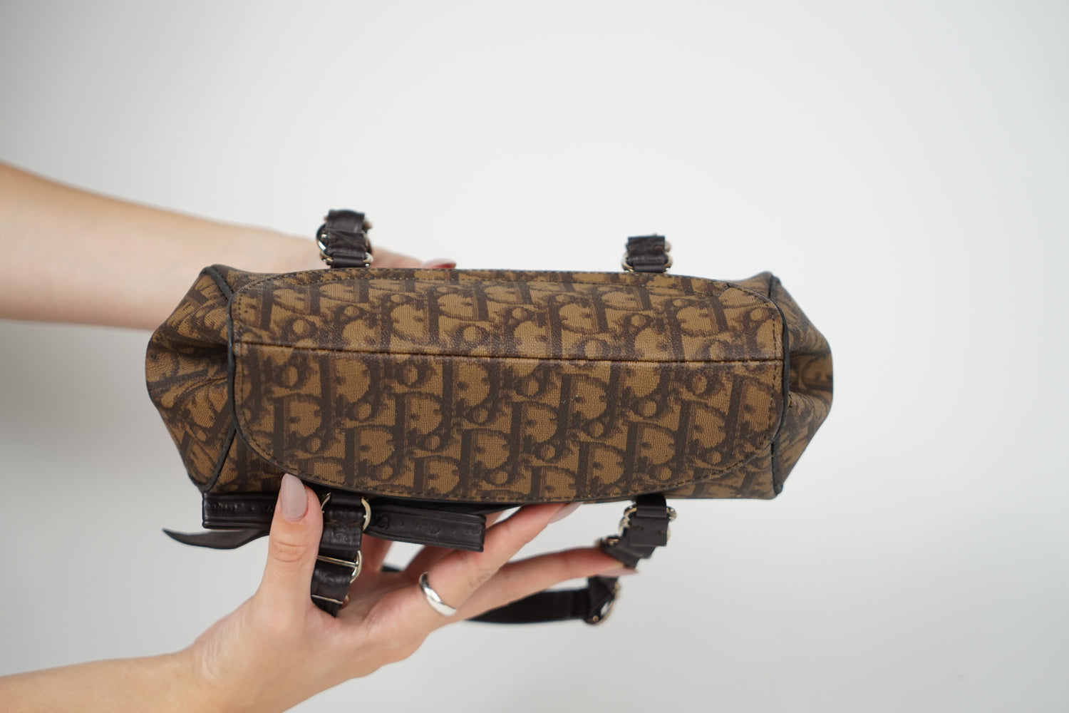 2007 Dior Brown Trotter Romantique Shoulder Bag