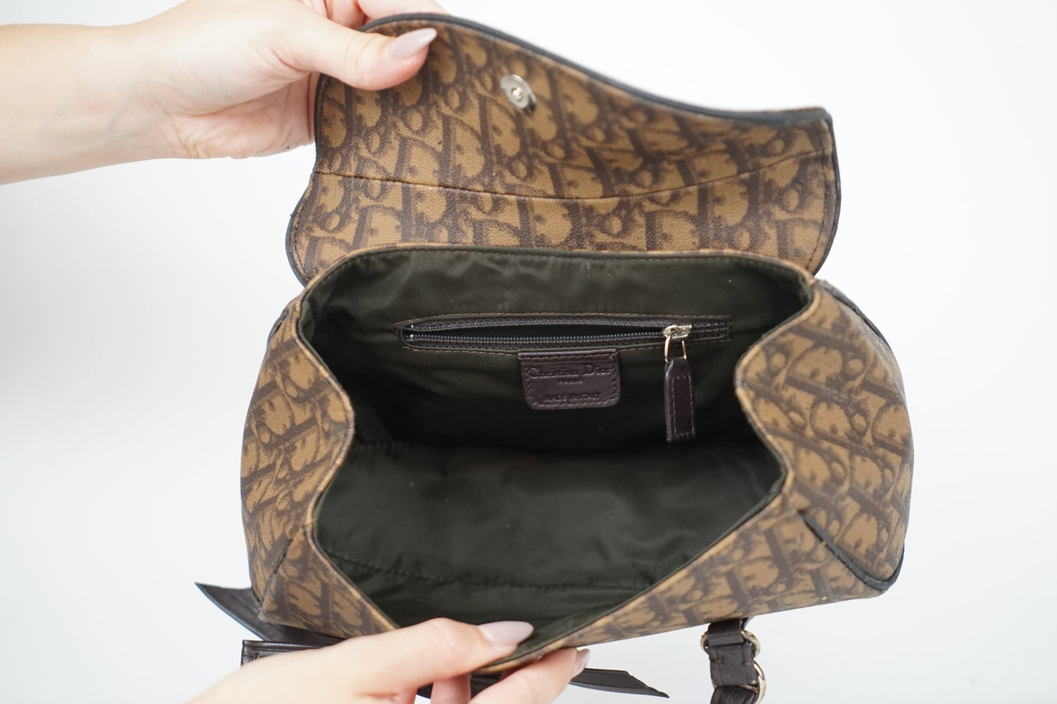 2007 Dior Brown Trotter Romantique Shoulder Bag