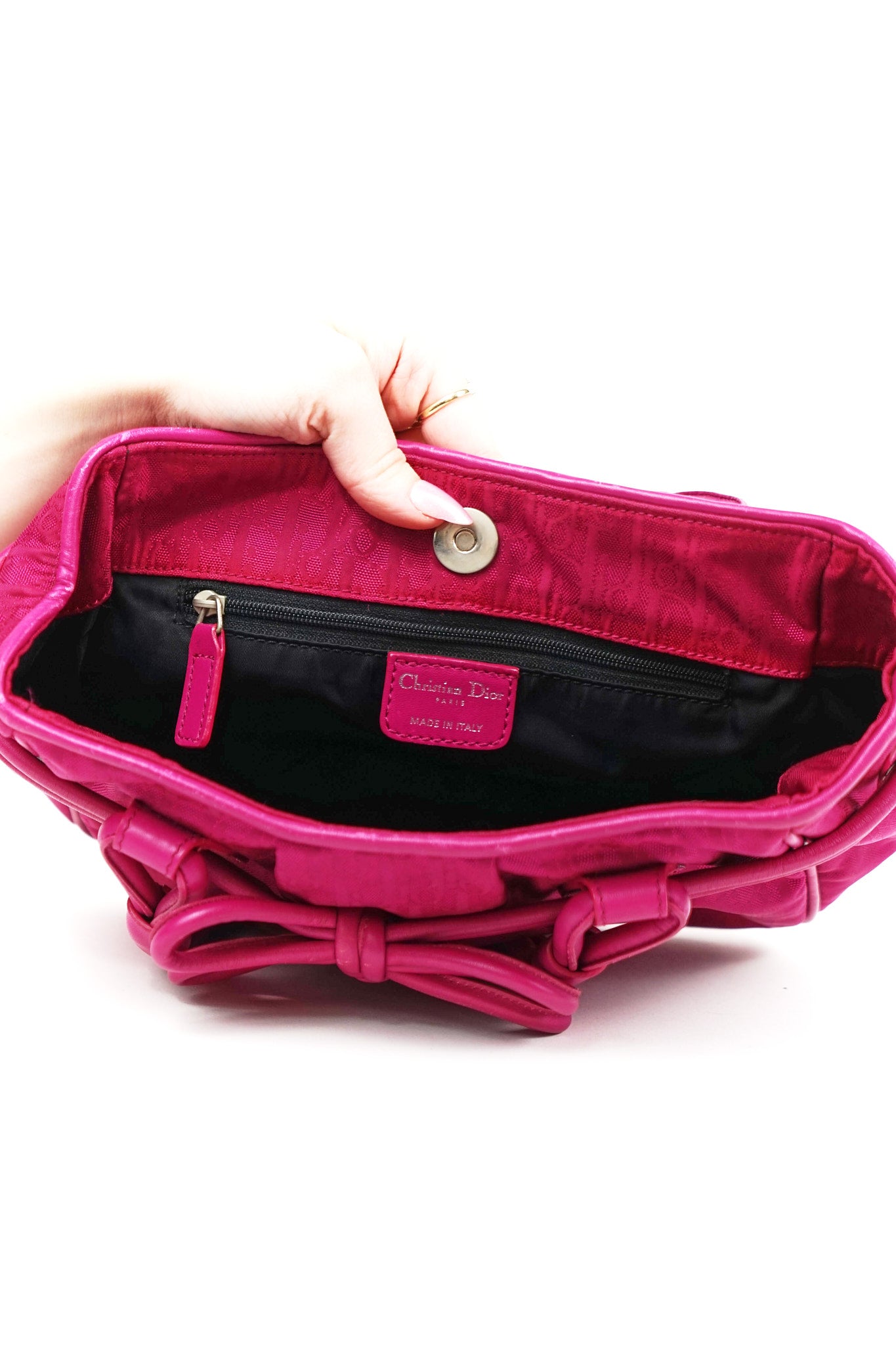 Dior Magenta Diorissimo Bow Shoulder Bag