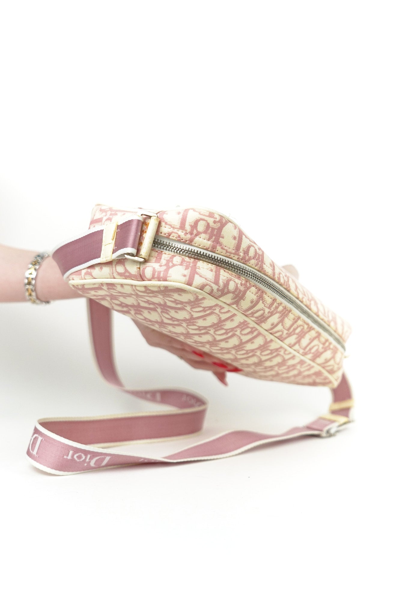 Dior Pink Rhinestone Flower Crossbody Bag