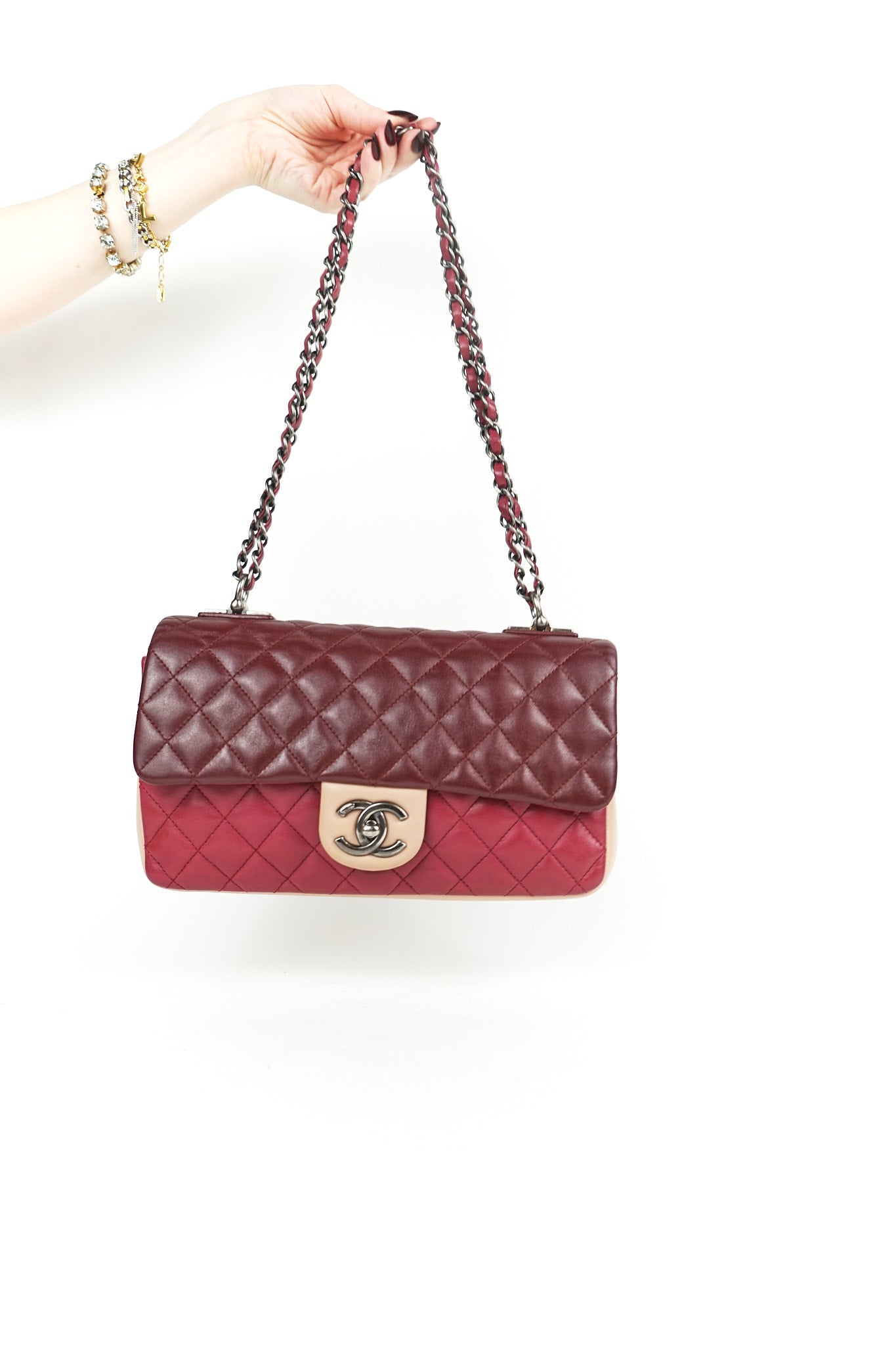 Chanel Tri-tone Single Flap Shoulder Bag