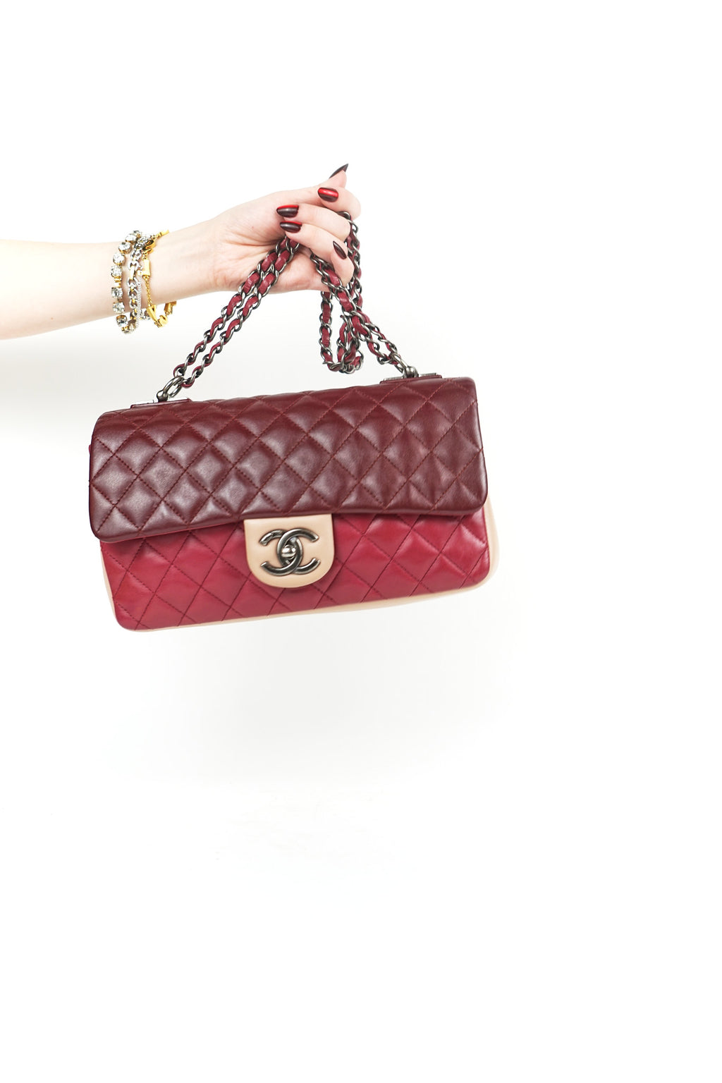 Chanel Tri-tone Single Flap Shoulder Bag