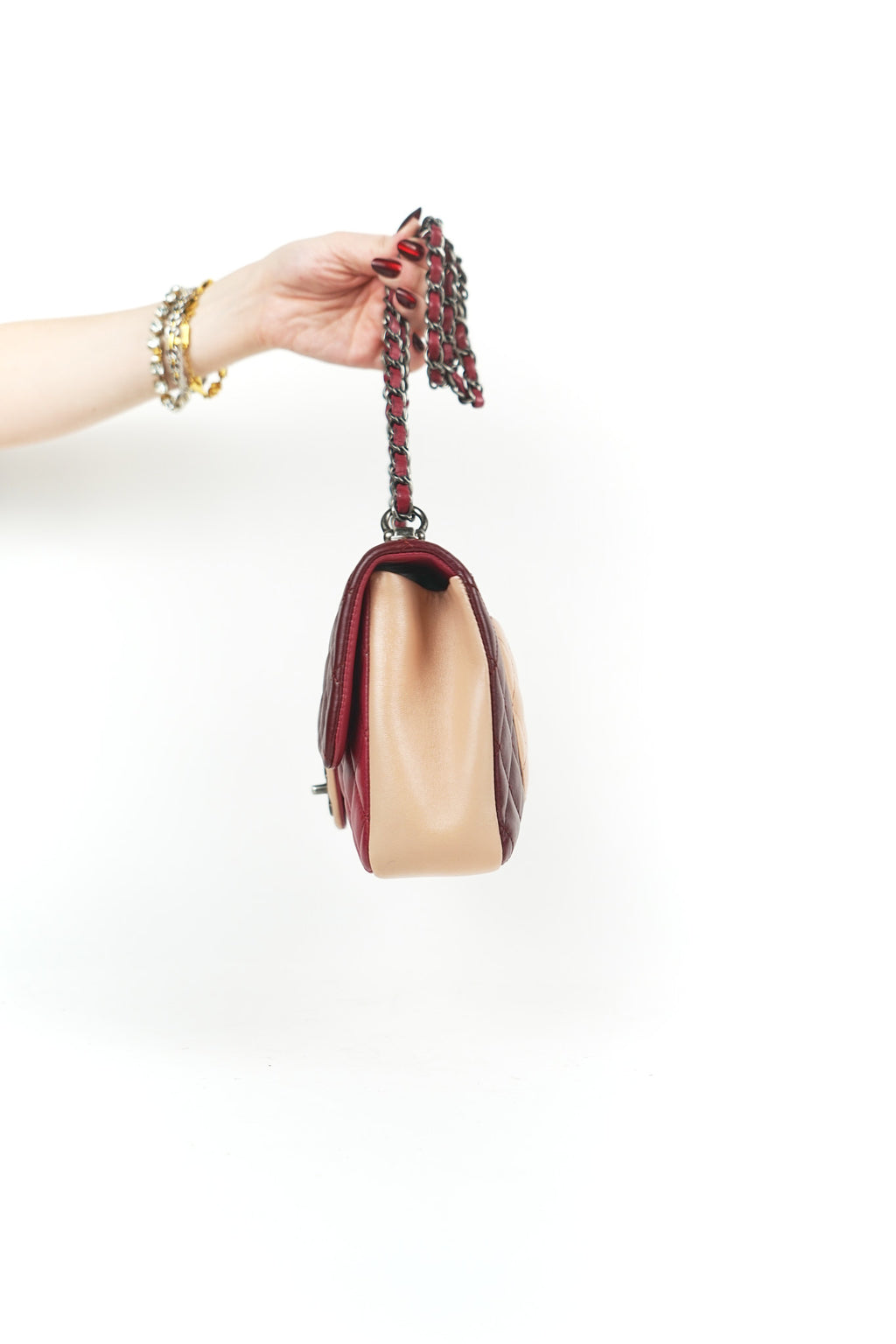 Chanel Tri-tone Single Flap Shoulder Bag