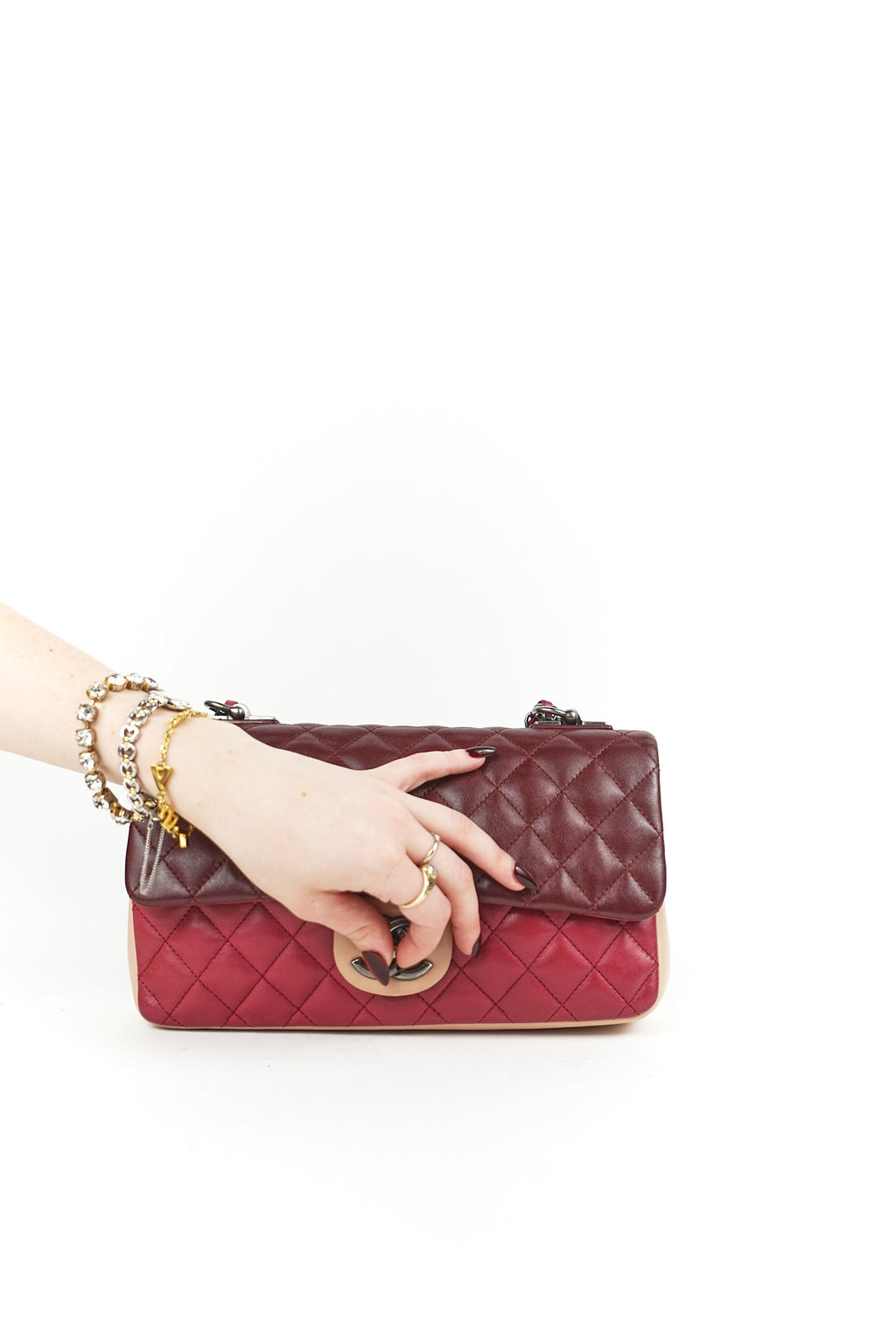 Chanel Tri-tone Single Flap Shoulder Bag
