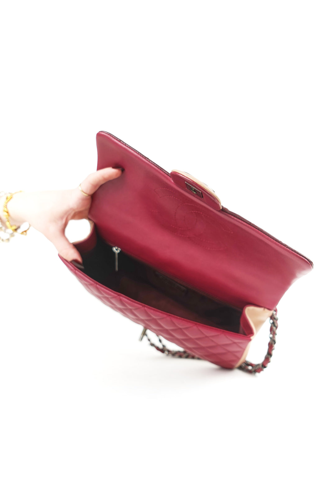 Chanel Tri-tone Single Flap Shoulder Bag