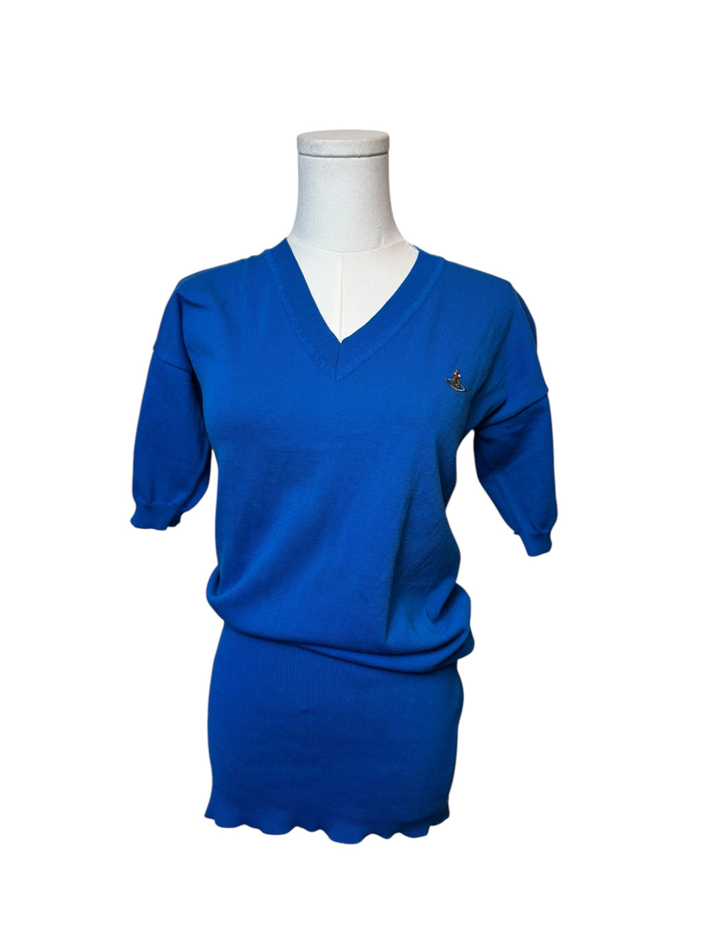 Vivienne Westwood Blue V-Neck Sweater Dress