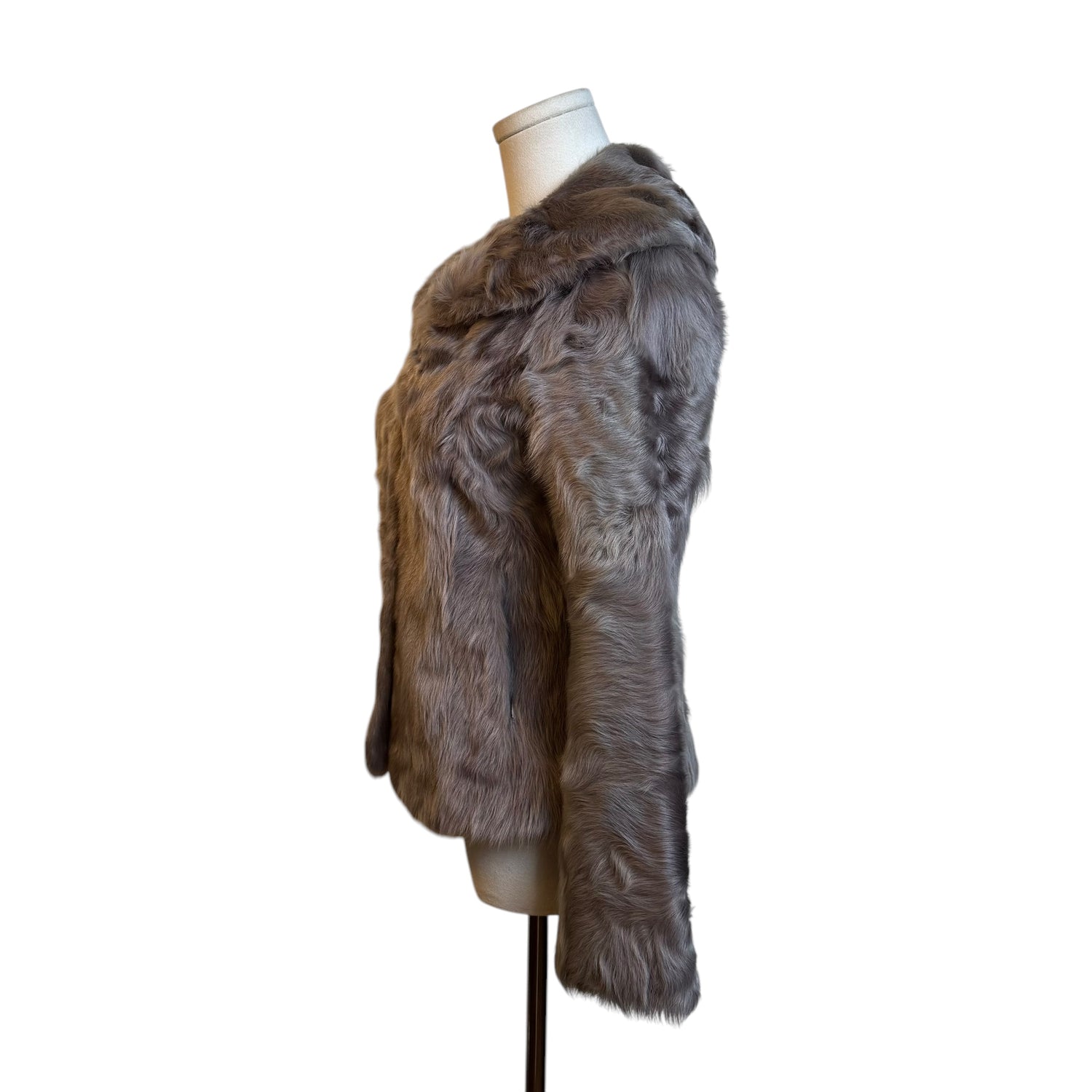 Grey Vintage Fur Jacket