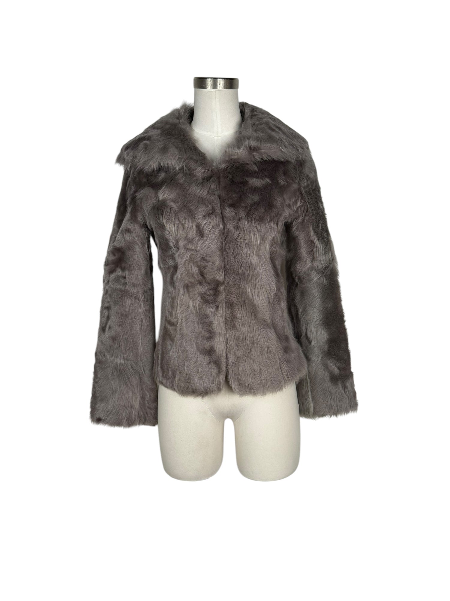 Vintage Grey Lamb Fur Coat