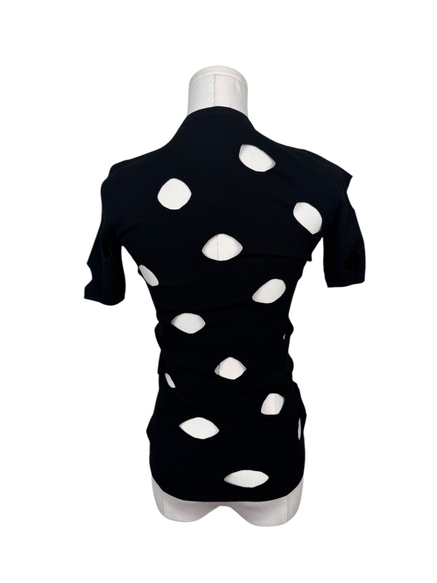 Prada 2000s Black Cutout Short Sleeve