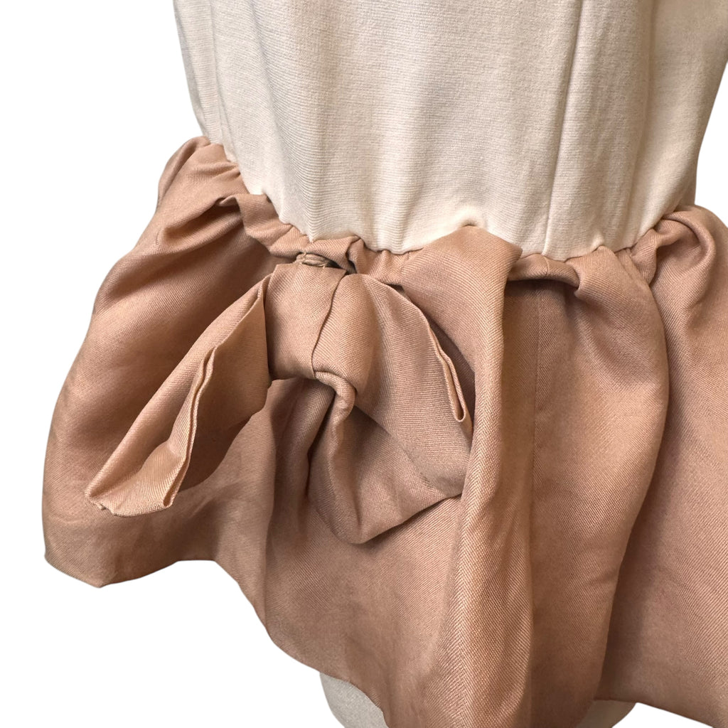 Miu Miu White/Pink Peplum Top