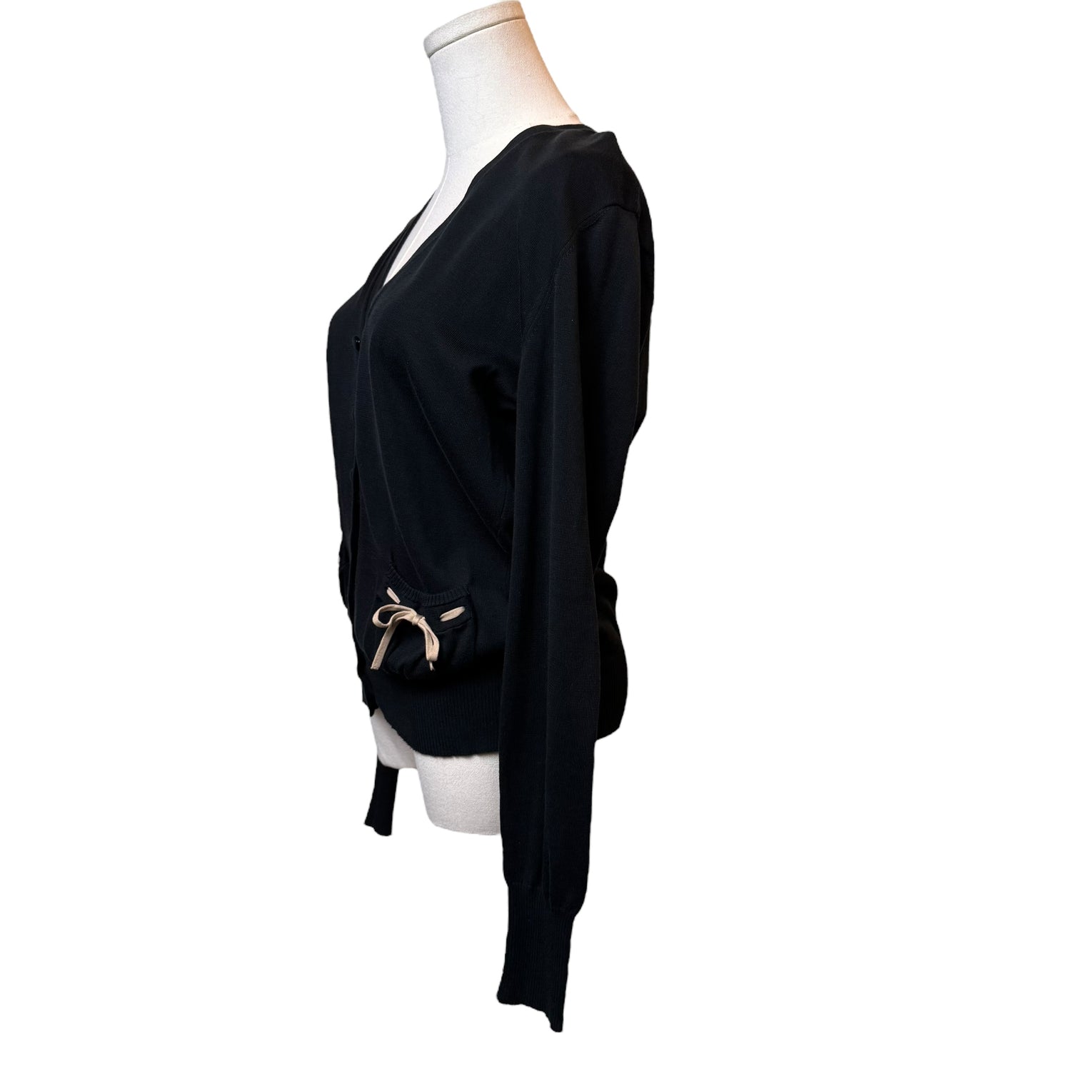 Fendi Black Cardigan with Bow Detailing