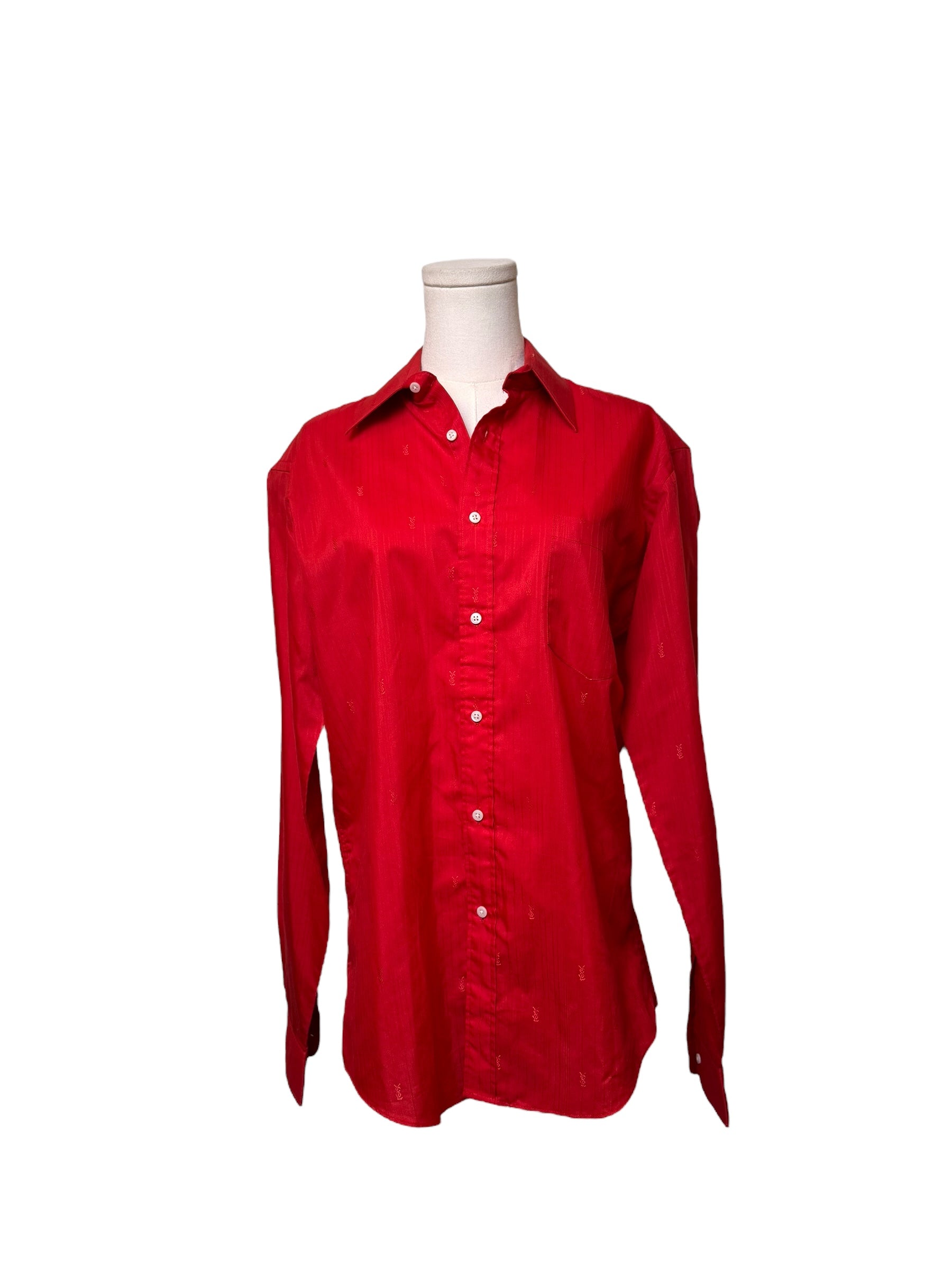 YSL Red Logo Button Down Shirt