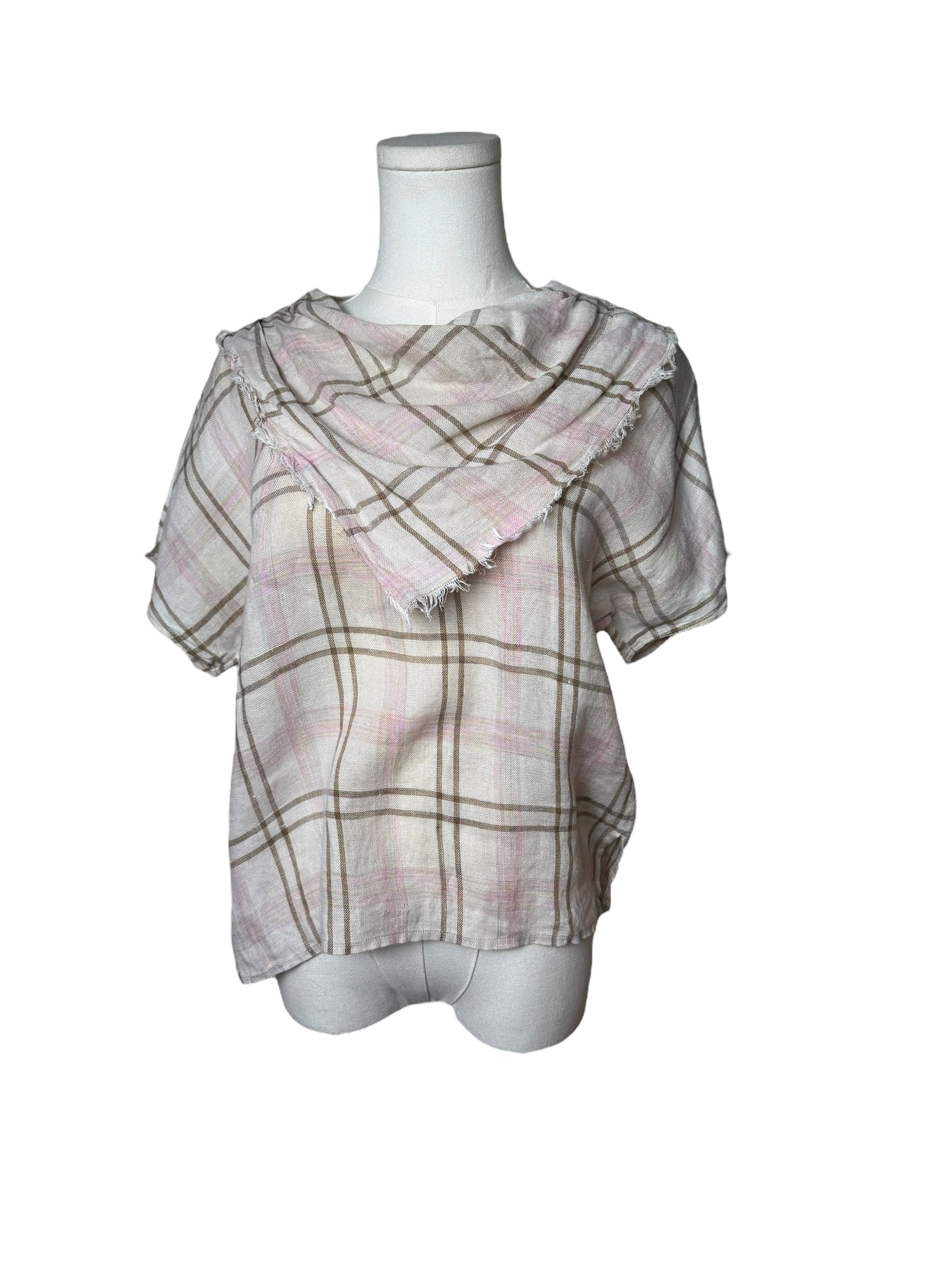 Chloe Linen Checkered Top