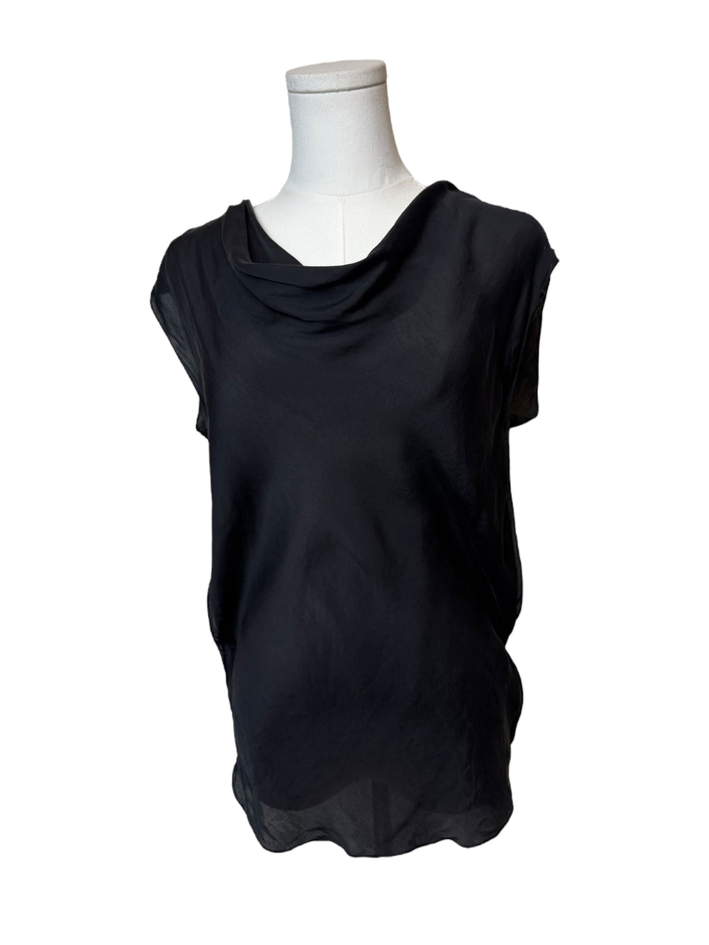 Lanvin Black Silk Tank Top