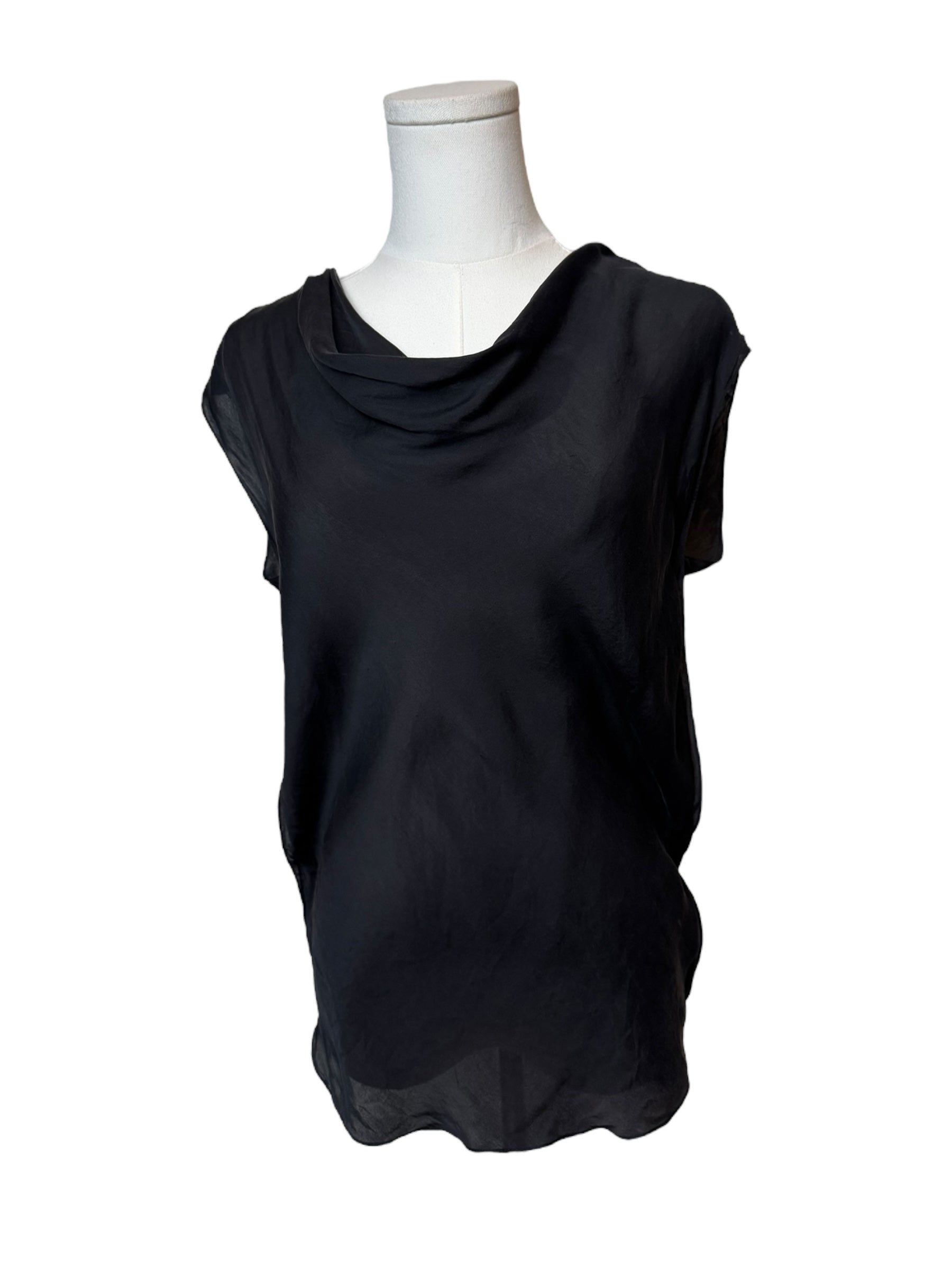 Lanvin Black Silk Tank Top