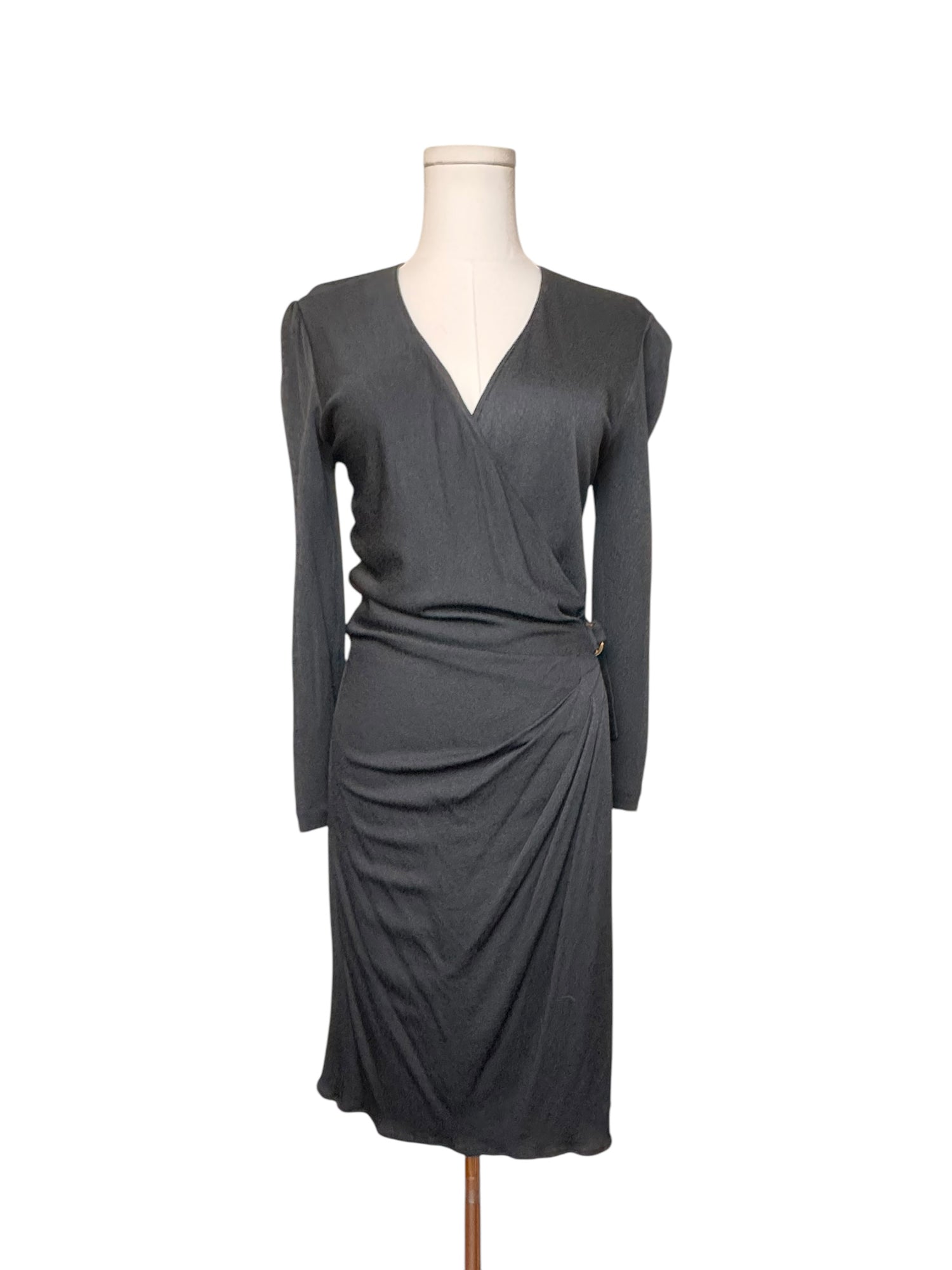 Gucci Black Buckle Wrap Dress