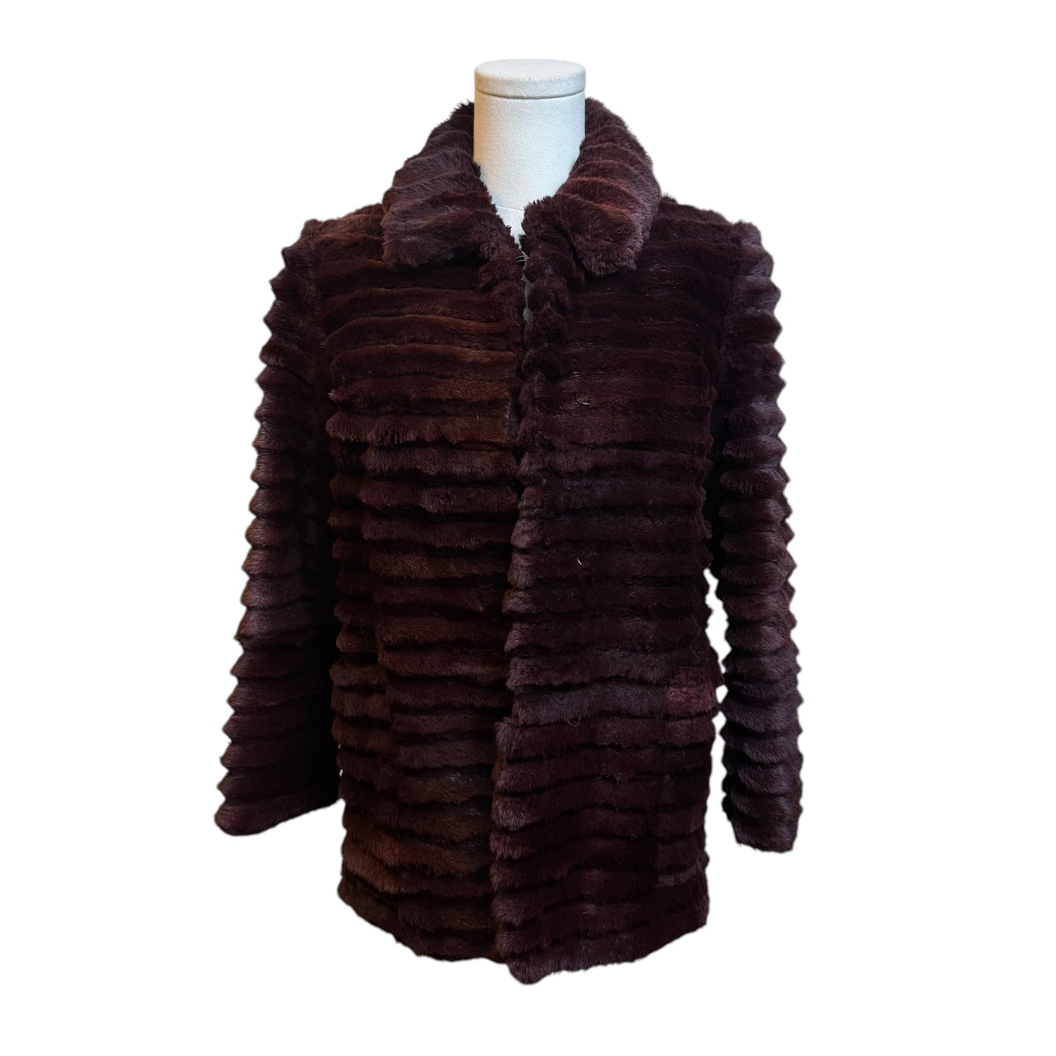 Burgundy Vintage Fur Jacket