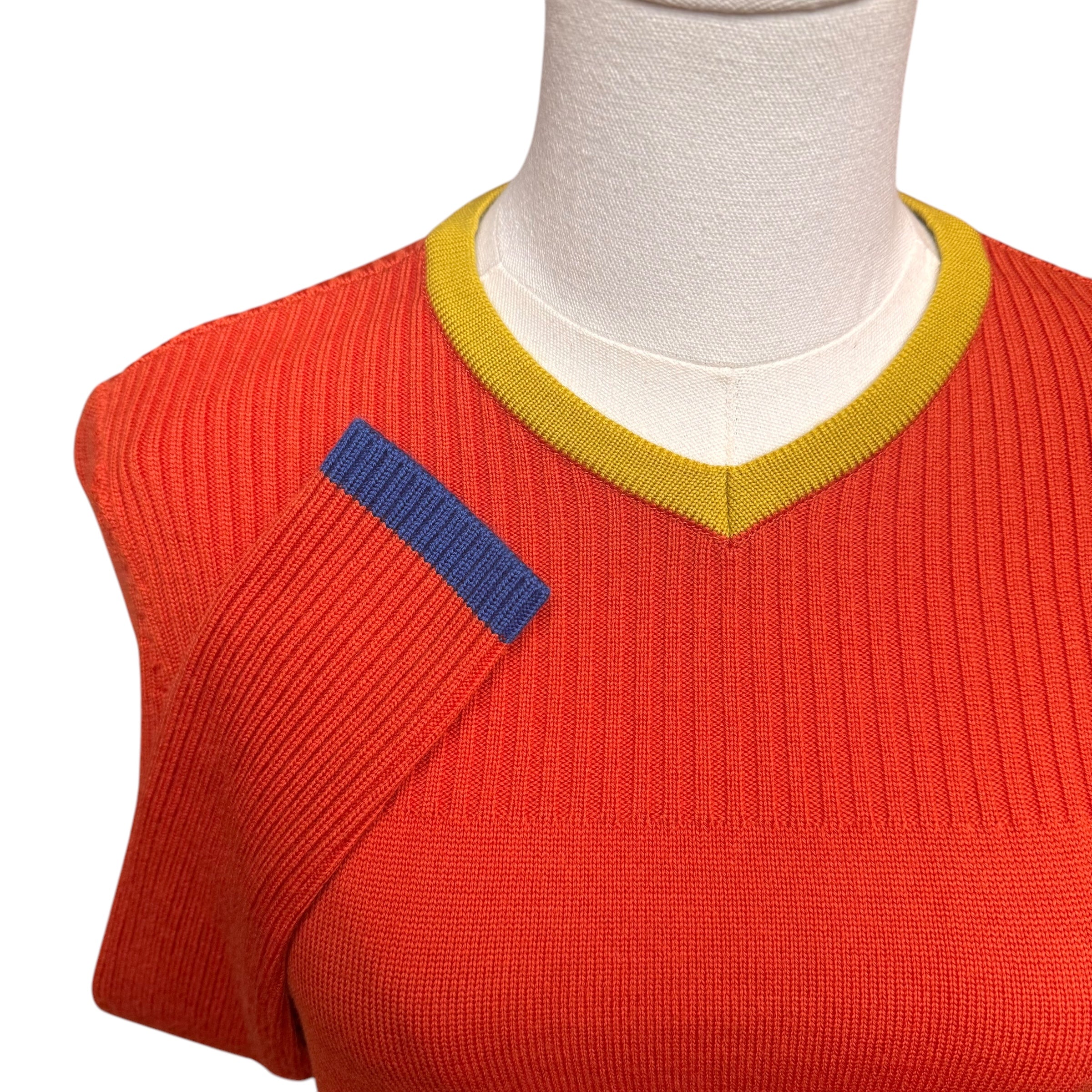 YSL Orange Color Block Sweater