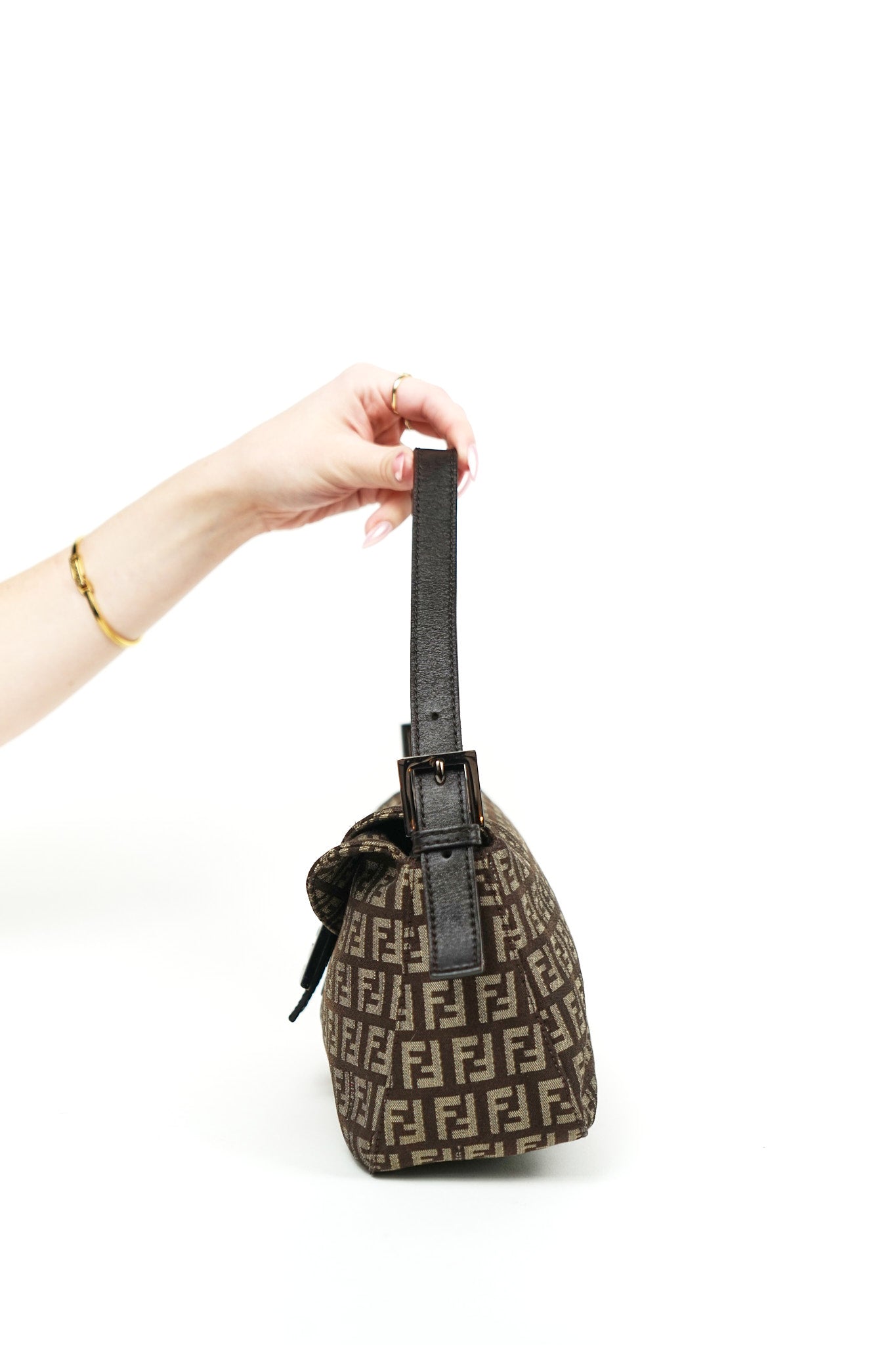 Fendi Brown Zucchino Shoulder Bag