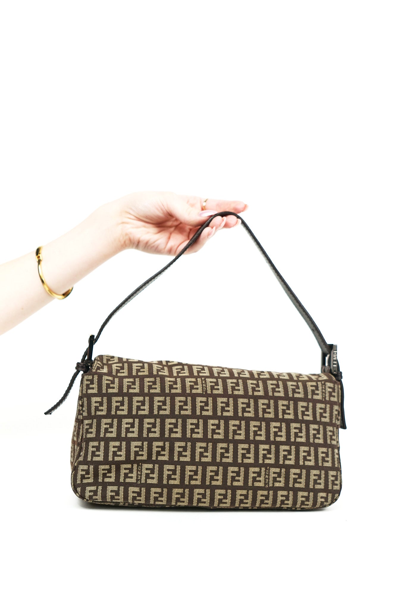Fendi Brown Zucchino Shoulder Bag