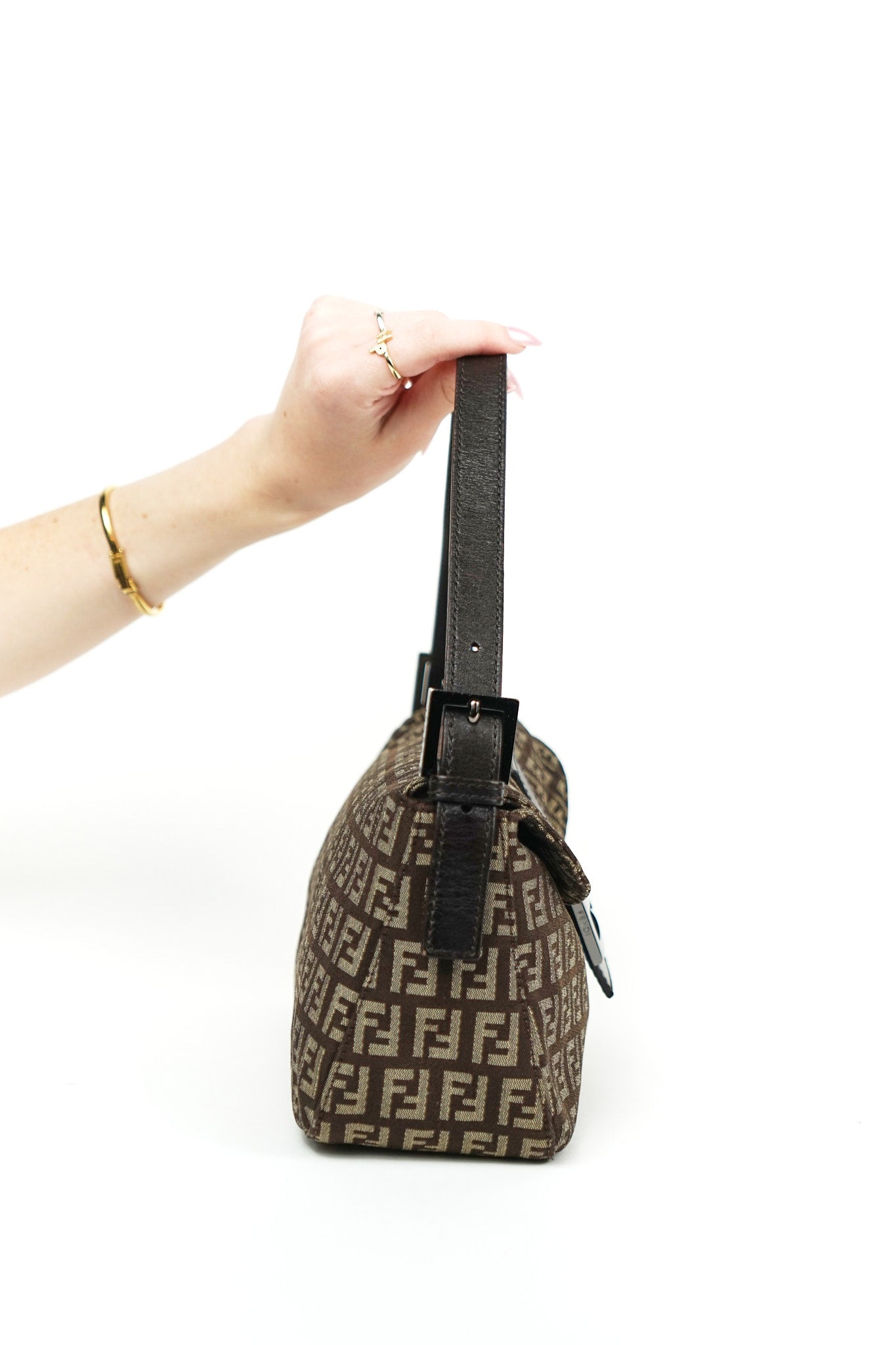 Fendi Brown Zucchino Shoulder Bag