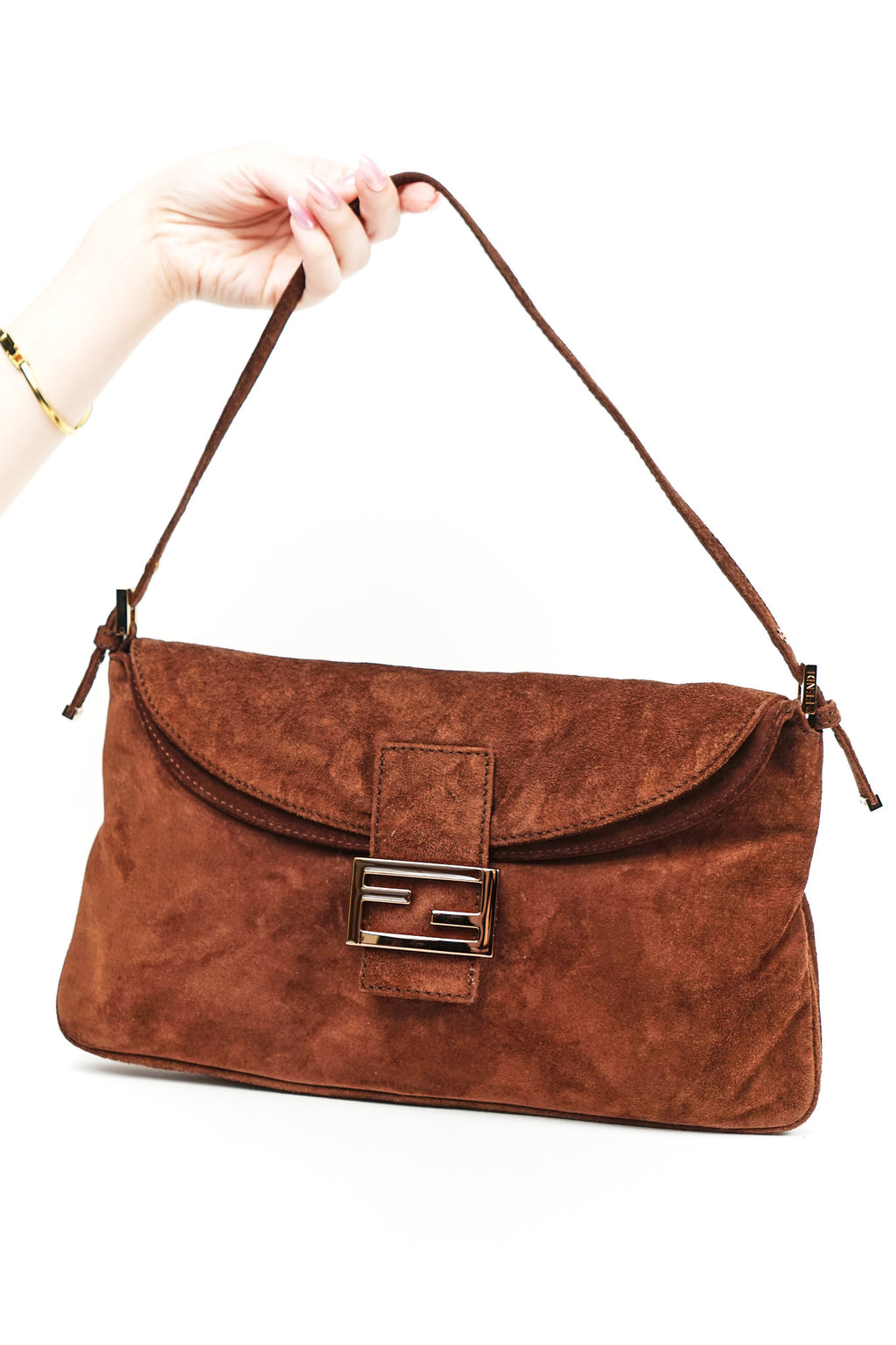 Fendi Brown Suede Mamma Shoulder Bag