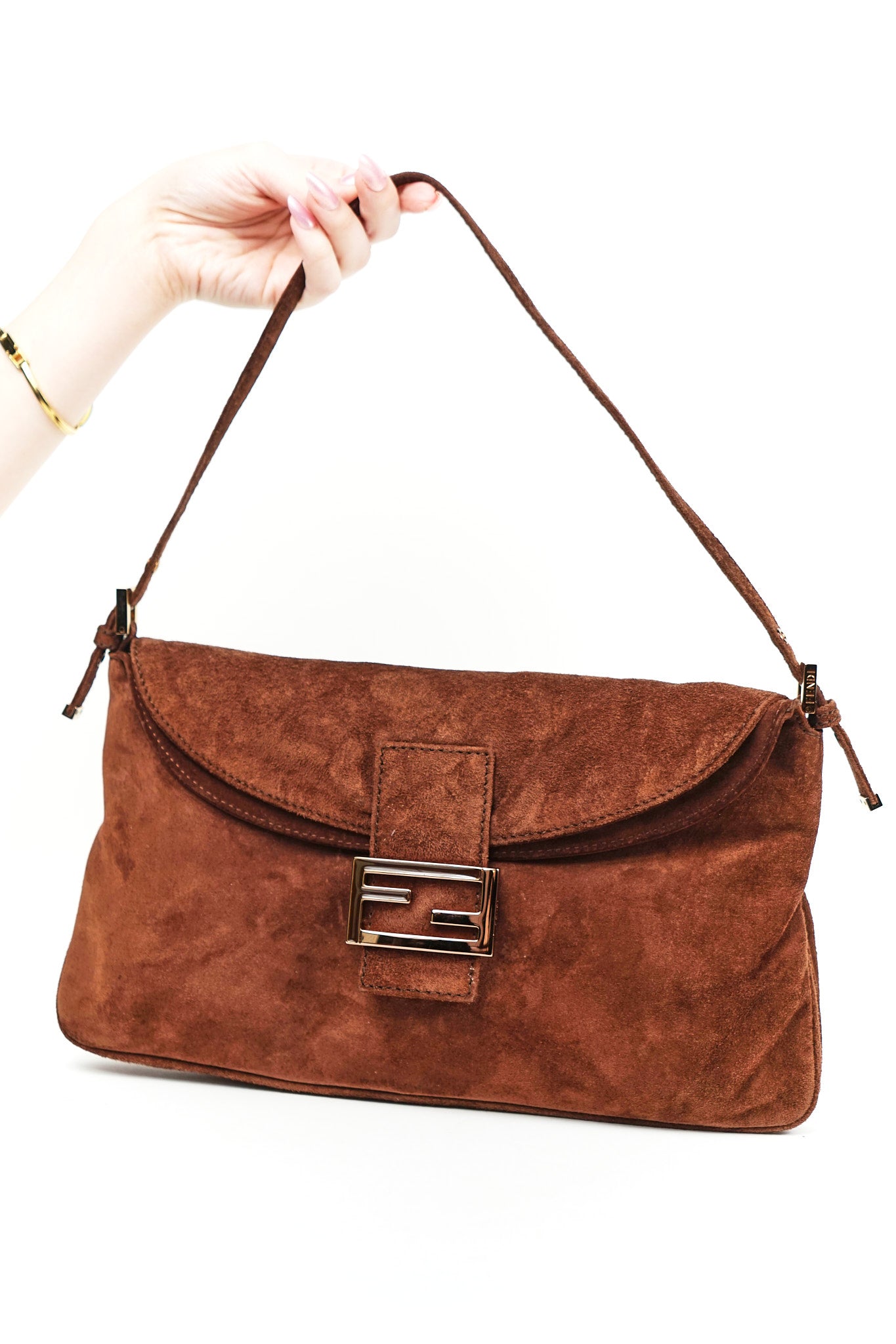 Fendi Brown Suede Mamma Shoulder Bag