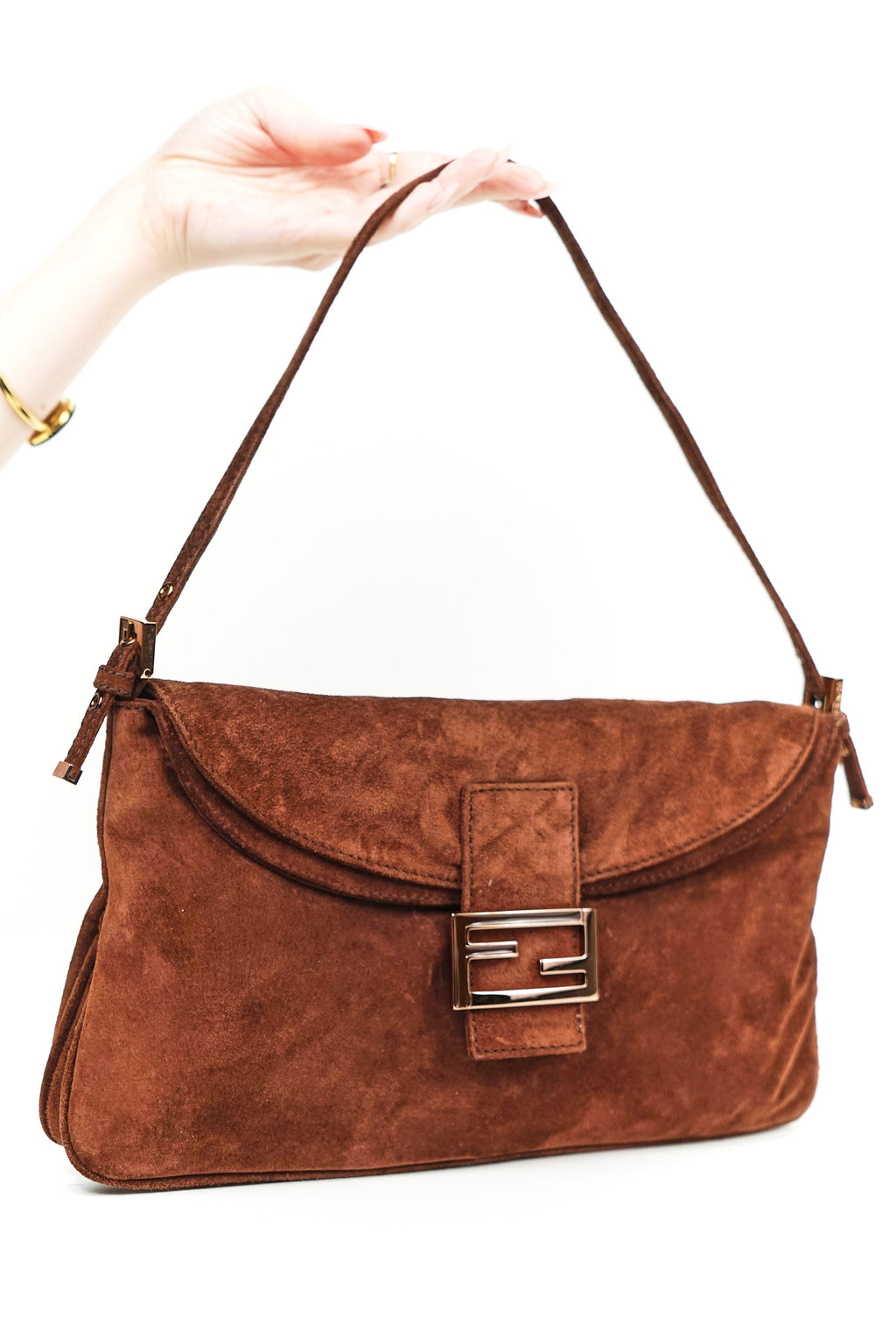 Fendi Brown Suede Mamma Shoulder Bag