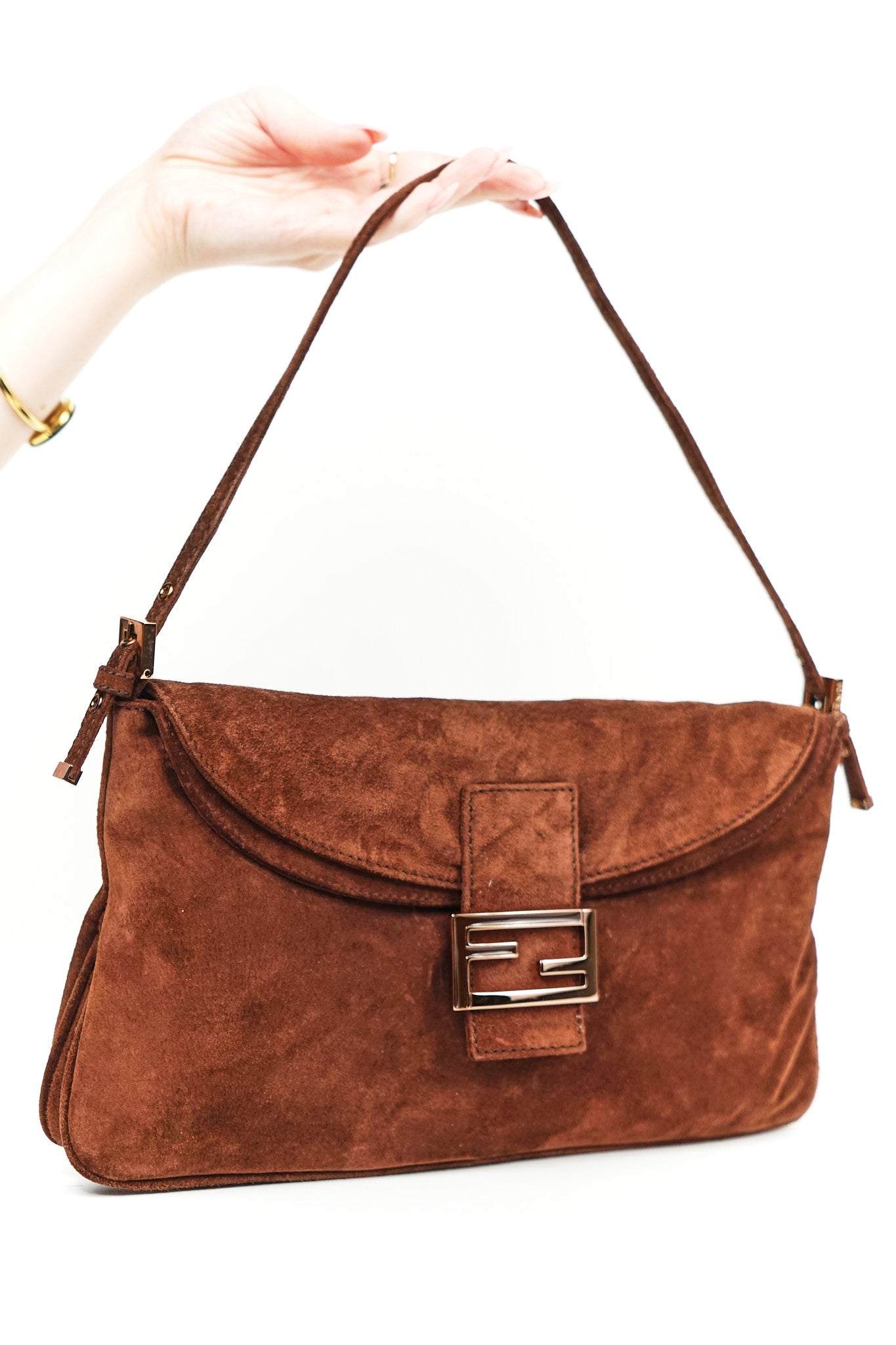Fendi Brown Suede Mamma Shoulder Bag
