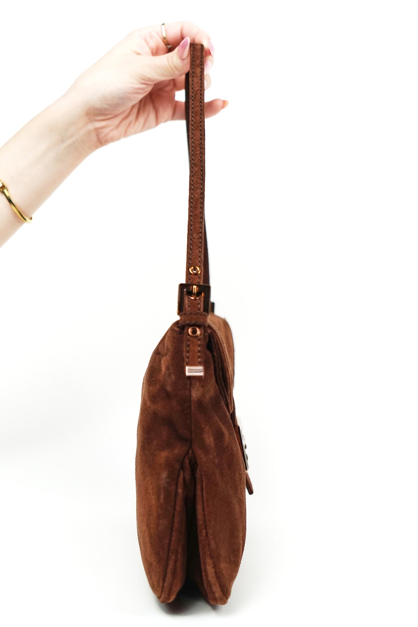 Fendi Brown Suede Mamma Shoulder Bag