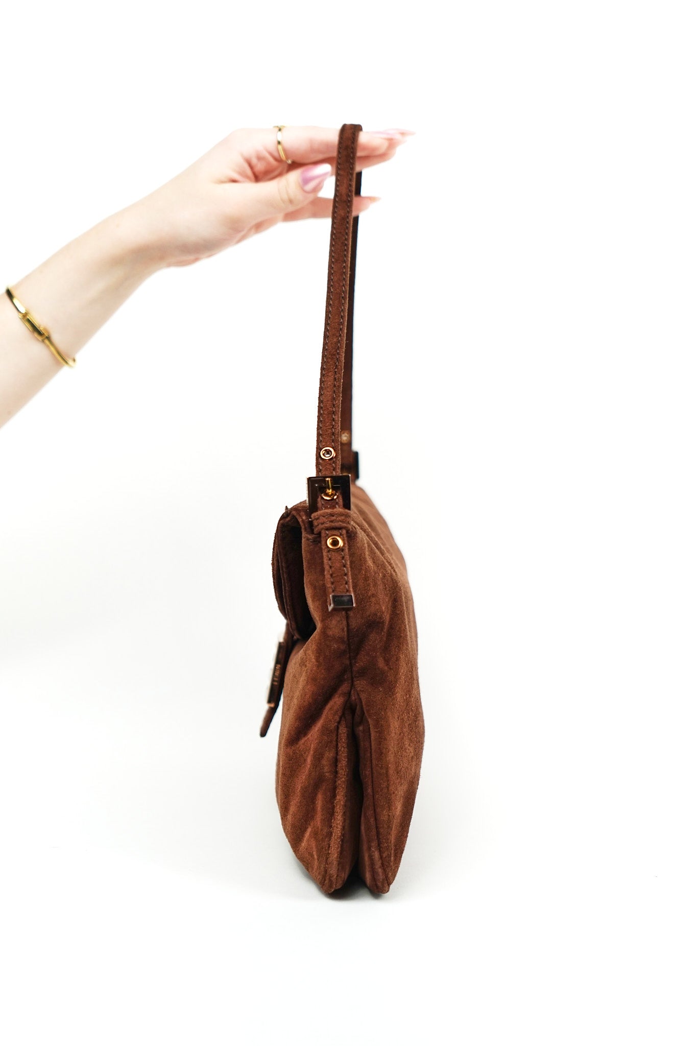 Fendi Brown Suede Mamma Shoulder Bag