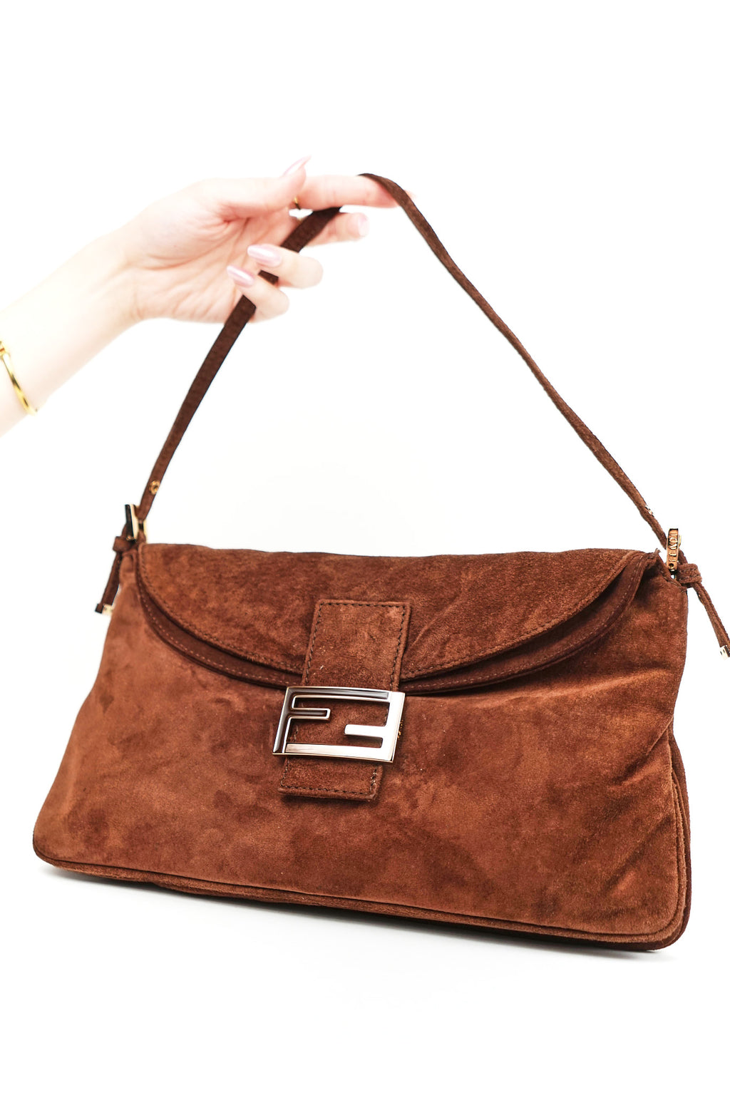 Fendi Brown Suede Mamma Shoulder Bag