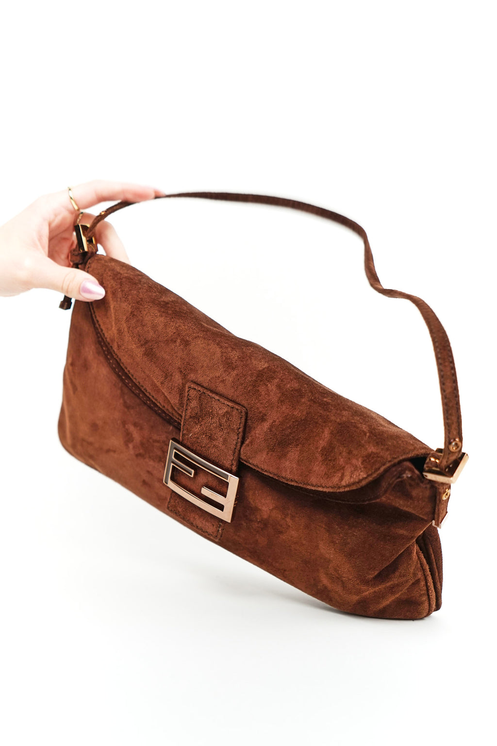 Fendi Brown Suede Mamma Shoulder Bag