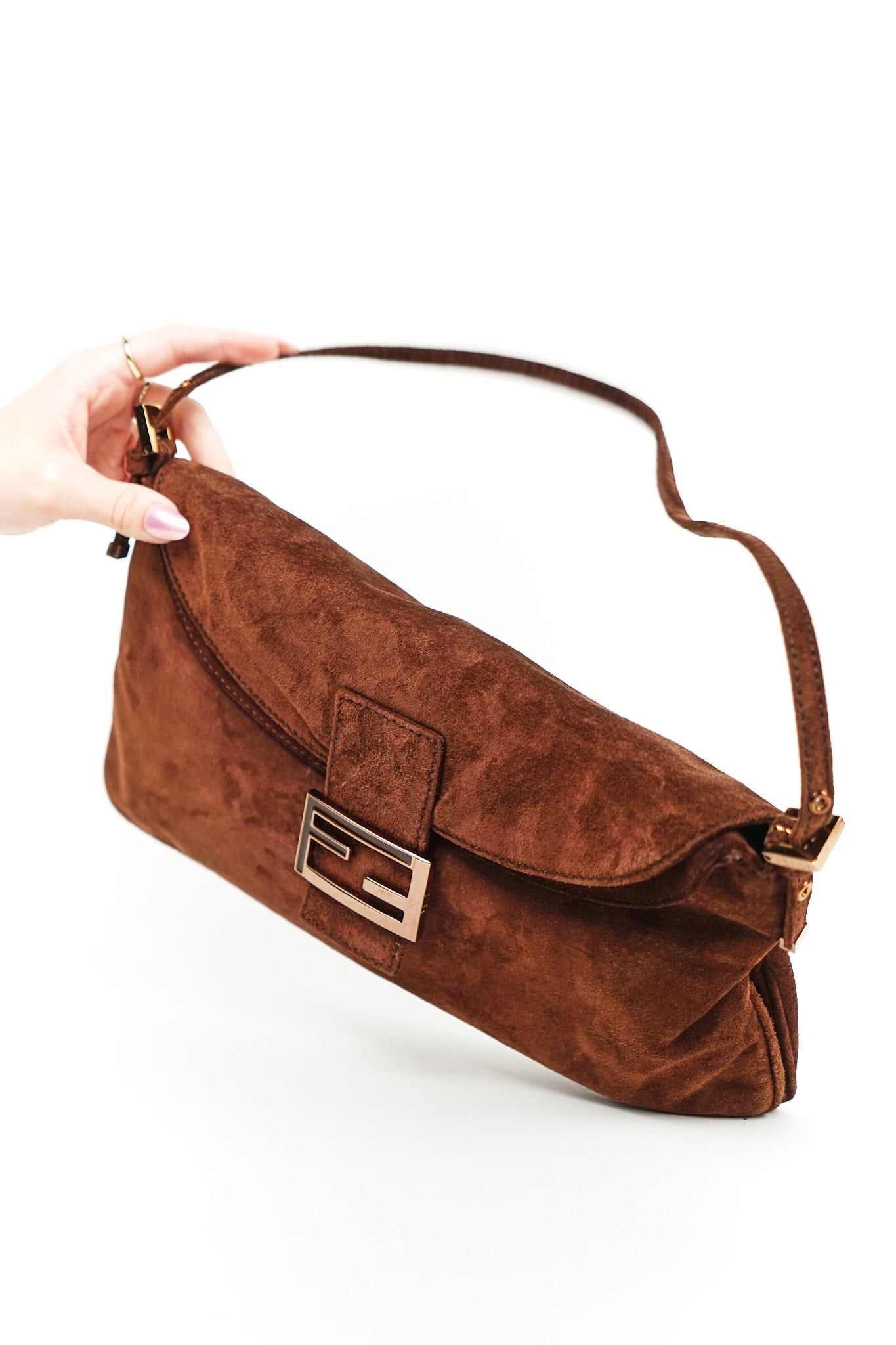 Fendi Brown Suede Mamma Shoulder Bag